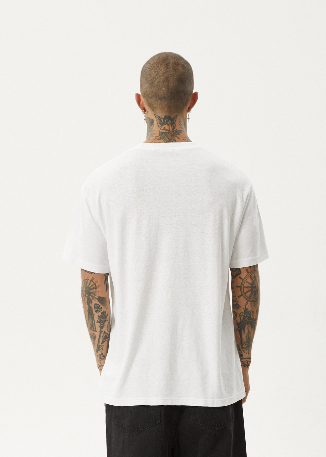 AFENDS Mens Staple - Boxy Fit Tee - White / Black 