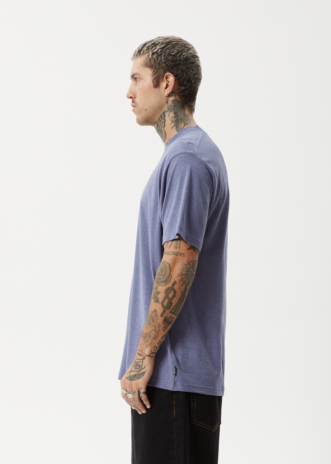 AFENDS Mens Staple - Boxy Fit Tee - Washed Marlin 