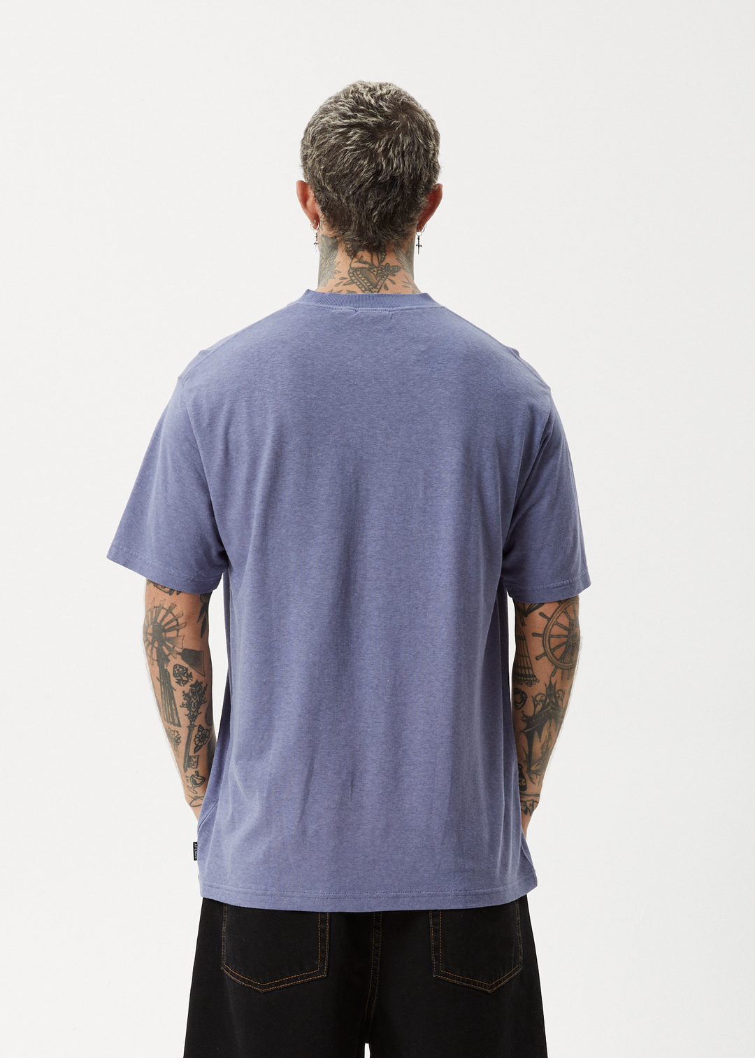 AFENDS Mens Staple - Boxy Fit Tee - Washed Marlin 