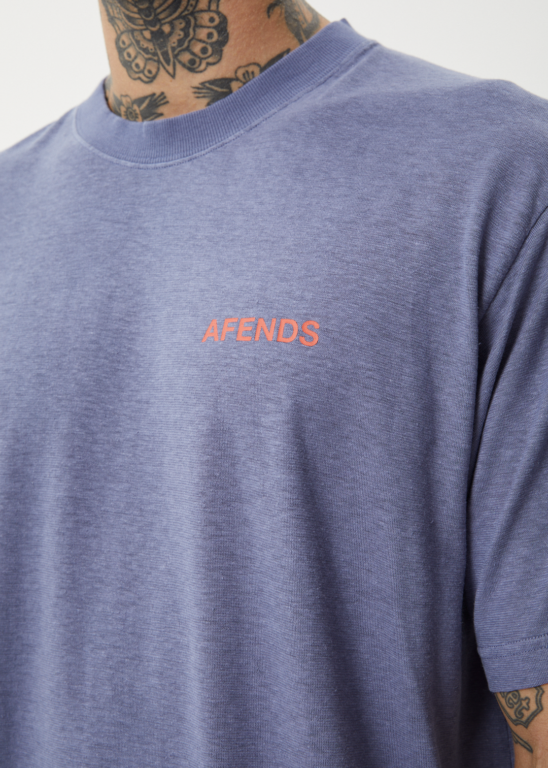 AFENDS Mens Staple - Boxy Fit Tee - Washed Marlin 