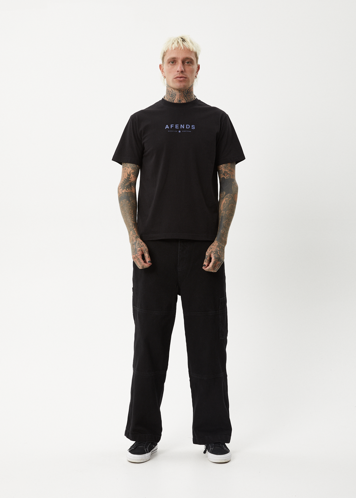 AFENDS Mens Thrown Out - Retro Tee - Black