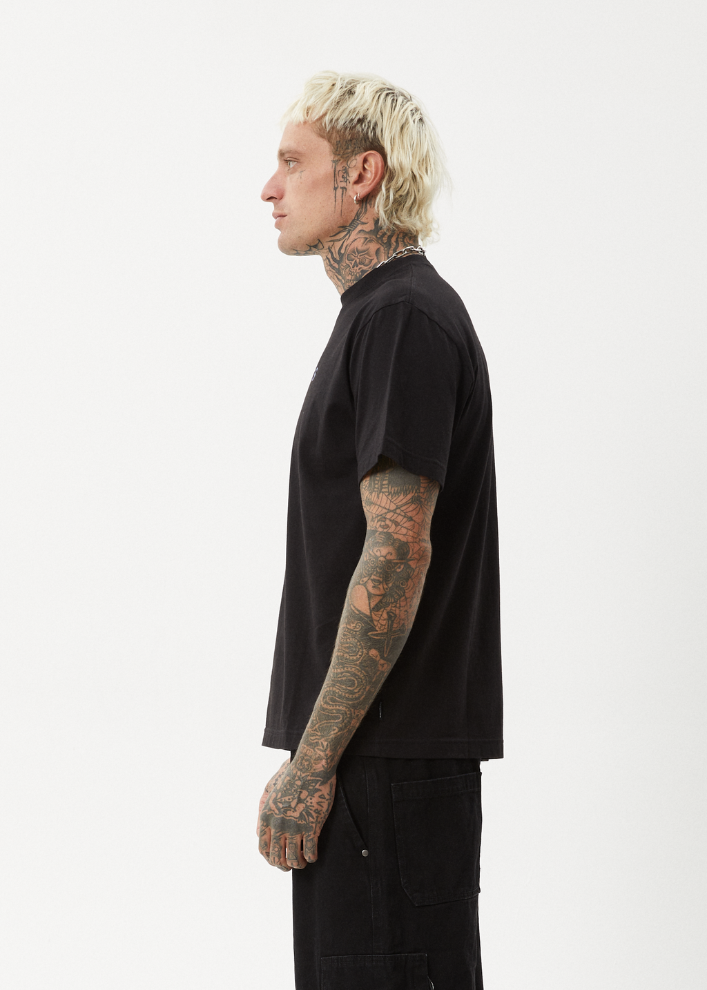 AFENDS Mens Thrown Out - Retro Tee - Black