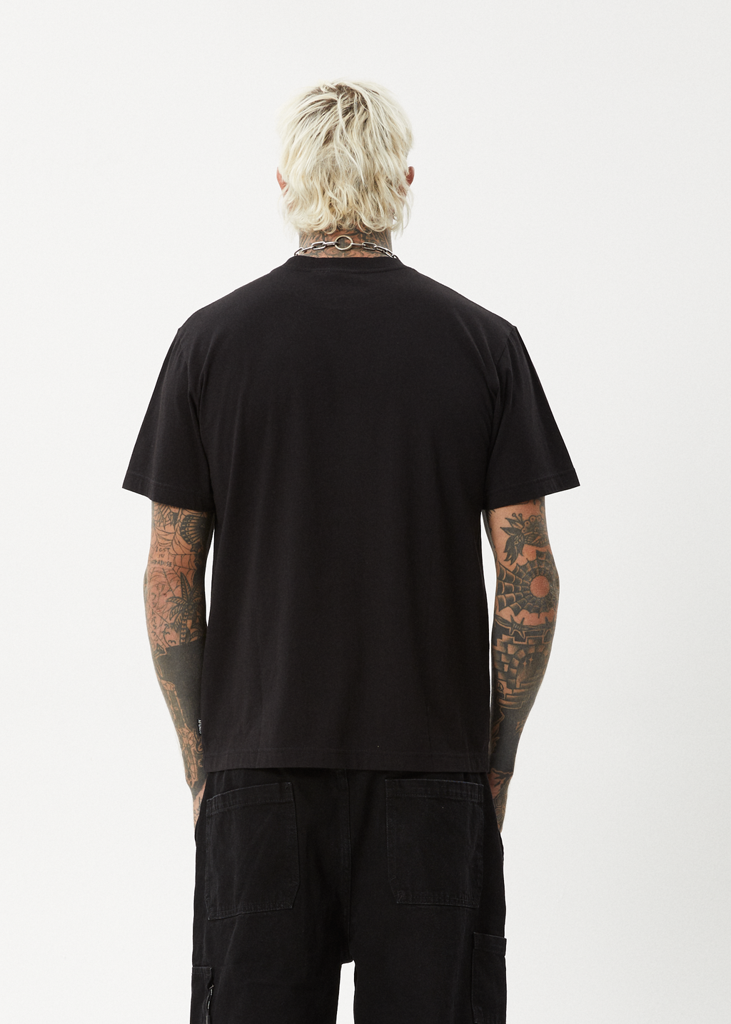 AFENDS Mens Thrown Out - Retro Tee - Black
