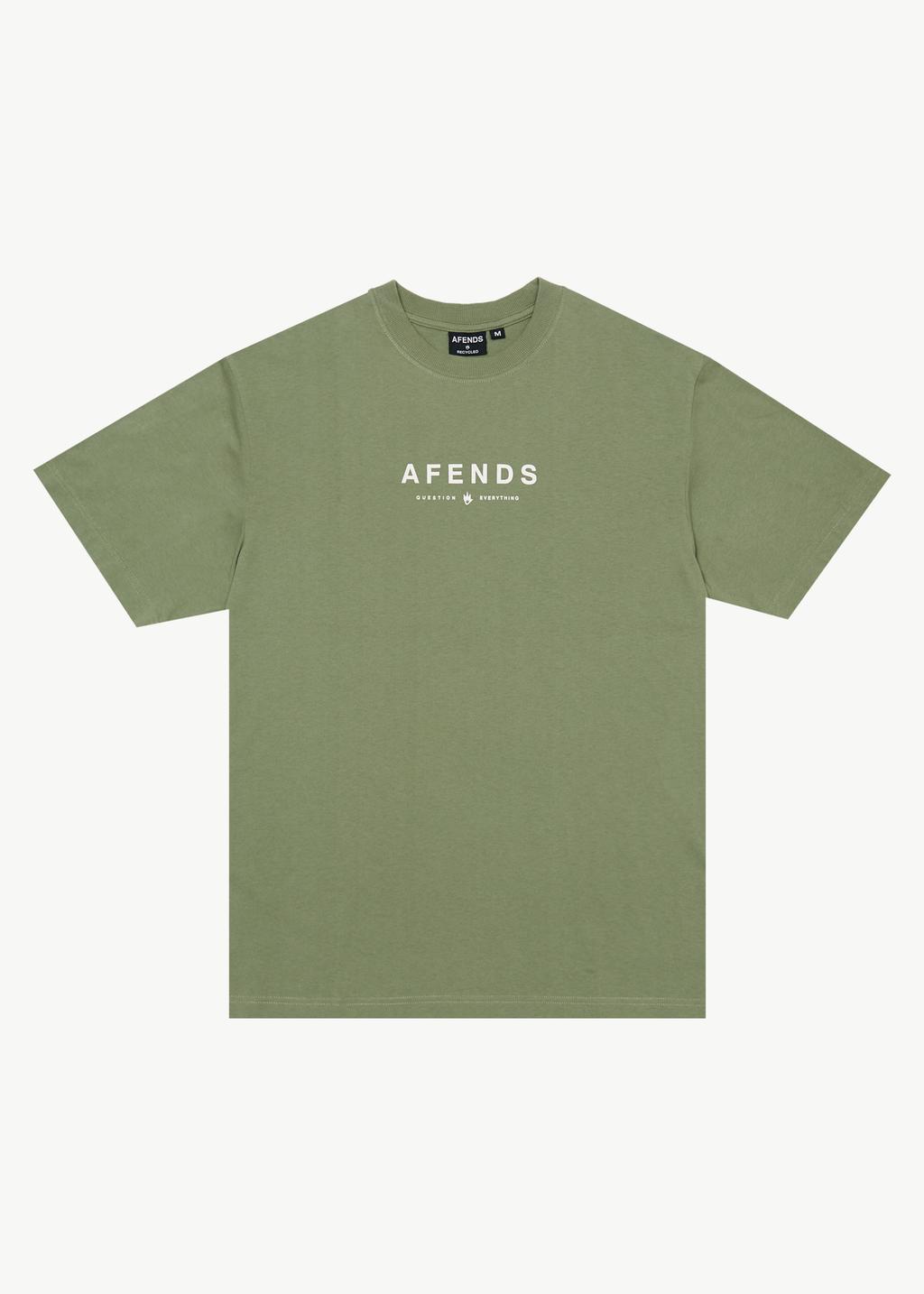 AFENDS Mens Thrown Out - Retro Tee - Oil Green