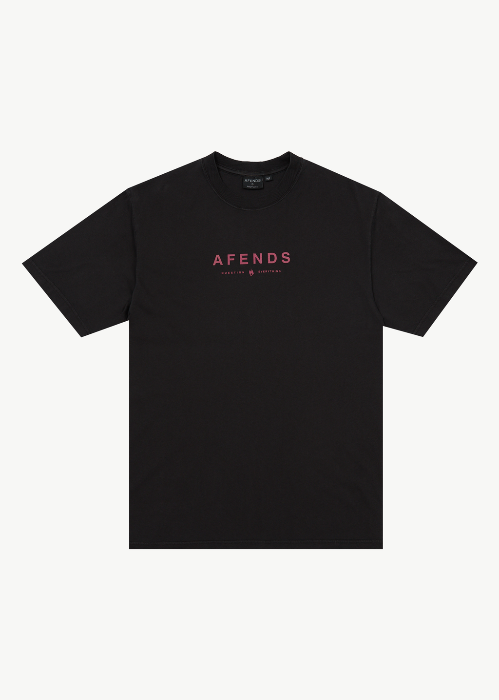 AFENDS Mens Thrown Out - Retro Tee - Stone Black