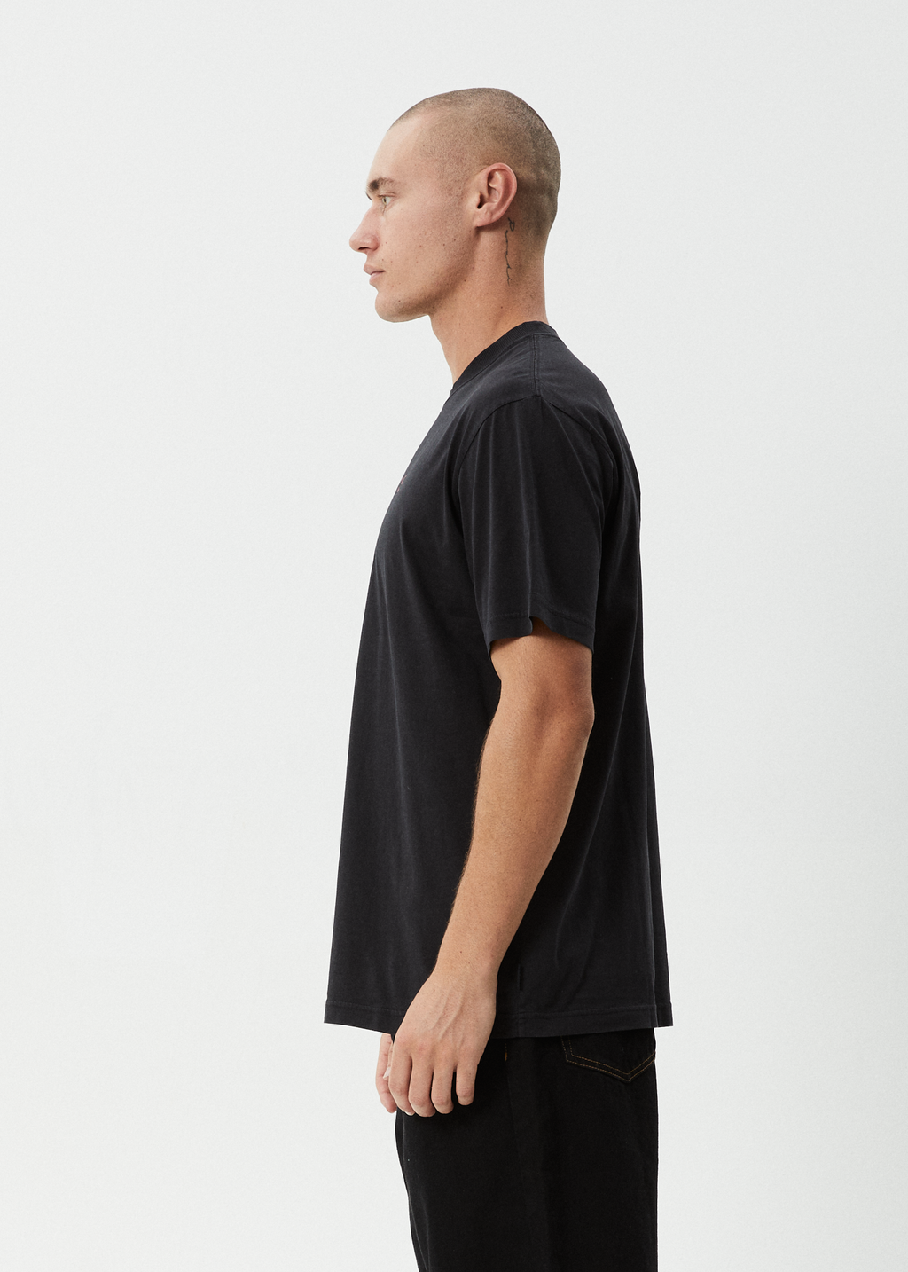 AFENDS Mens Thrown Out - Retro Tee - Stone Black