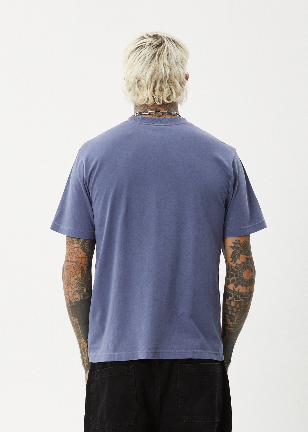 AFENDS Mens Thrown Out - Retro Fit Tee - Washed Marlin 