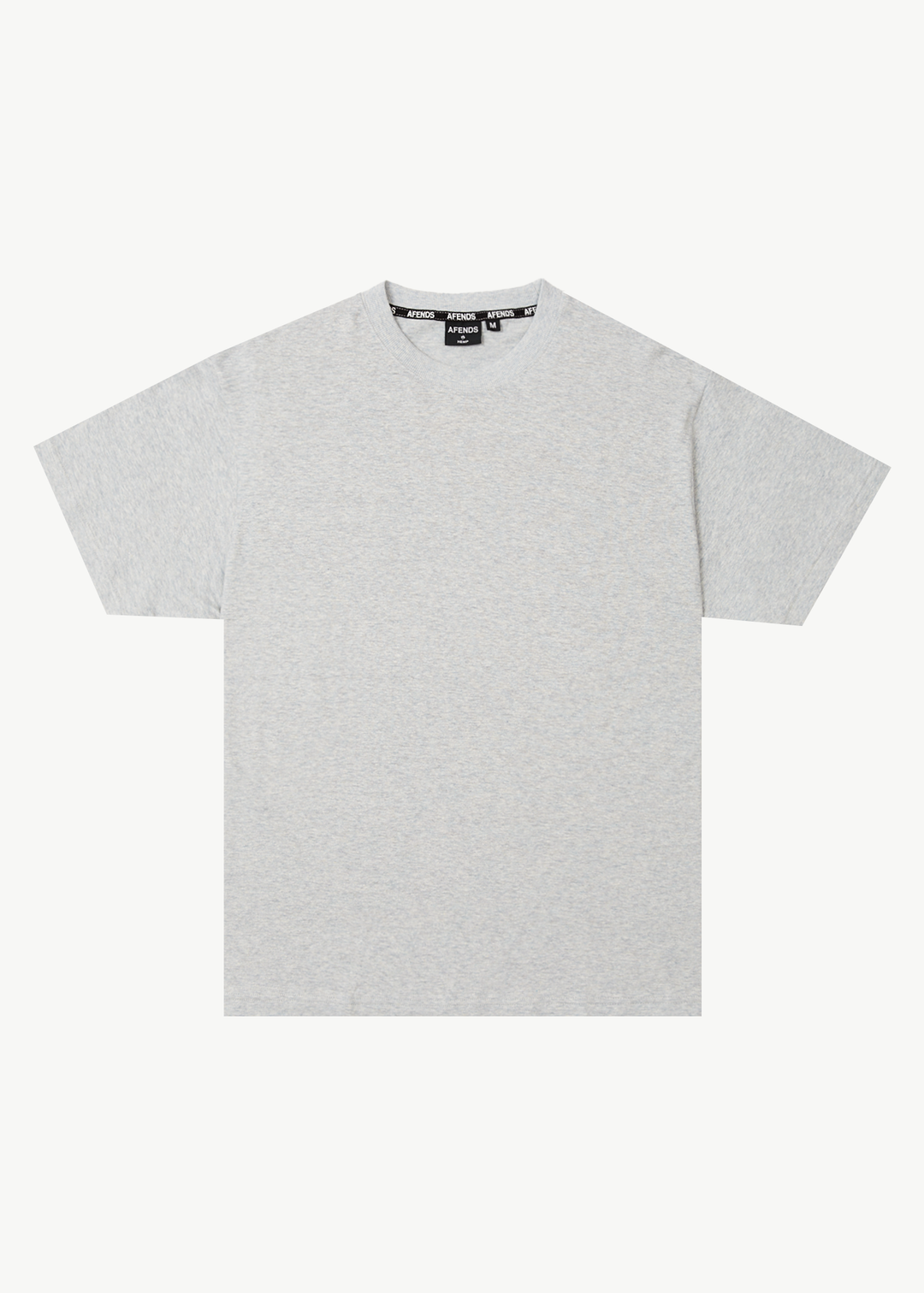 AFENDS Mens Foundation - Boxy Fit Tee - Shadow Grey Marle 