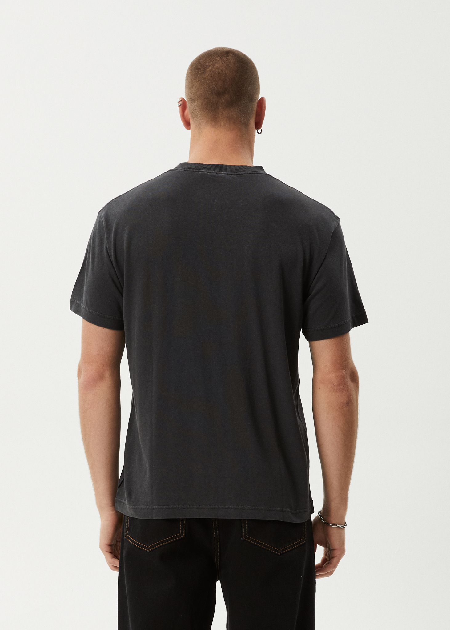 AFENDS Mens Foundation - Boxy Tee - Stone Black