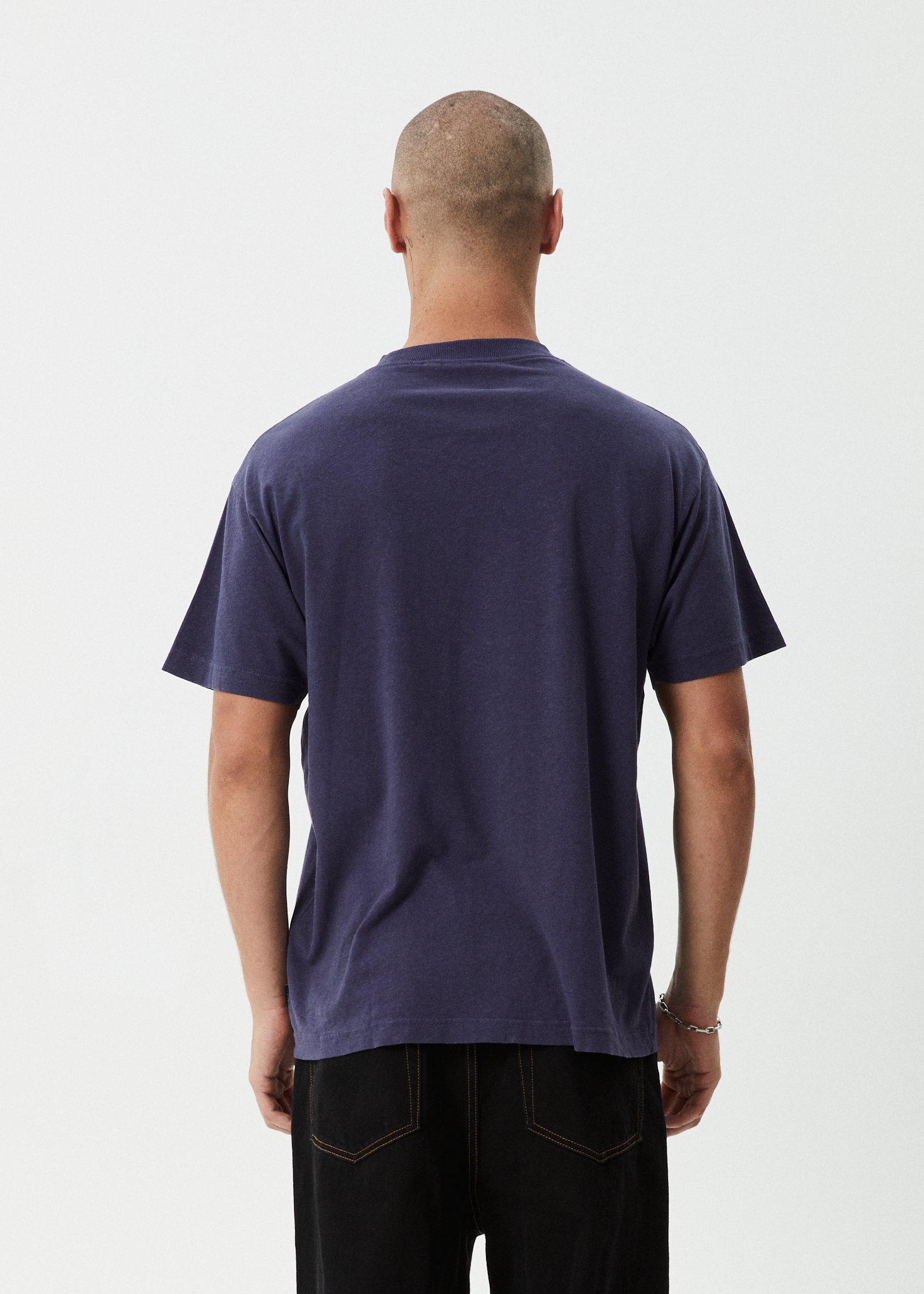 AFENDS Mens Foundation - Boxy Tee - Washed Deep Sea