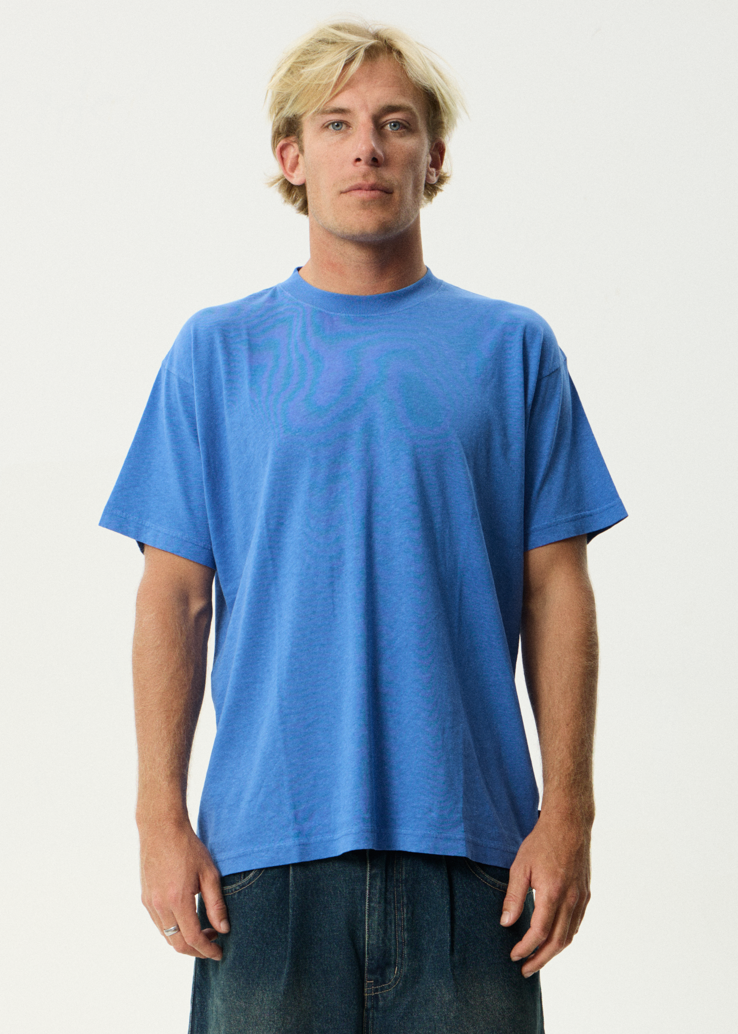 AFENDS Mens Foundation - Boxy Tee - Washed Marina