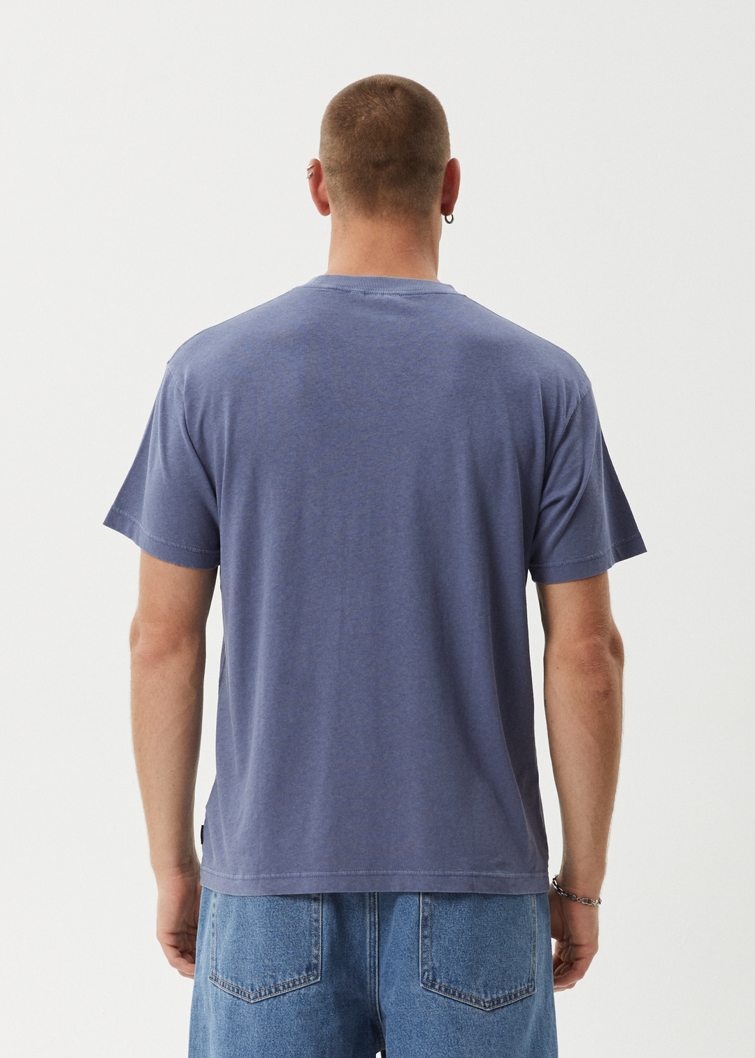 AFENDS Mens Foundation - Boxy Fit Tee - Washed Marlin 