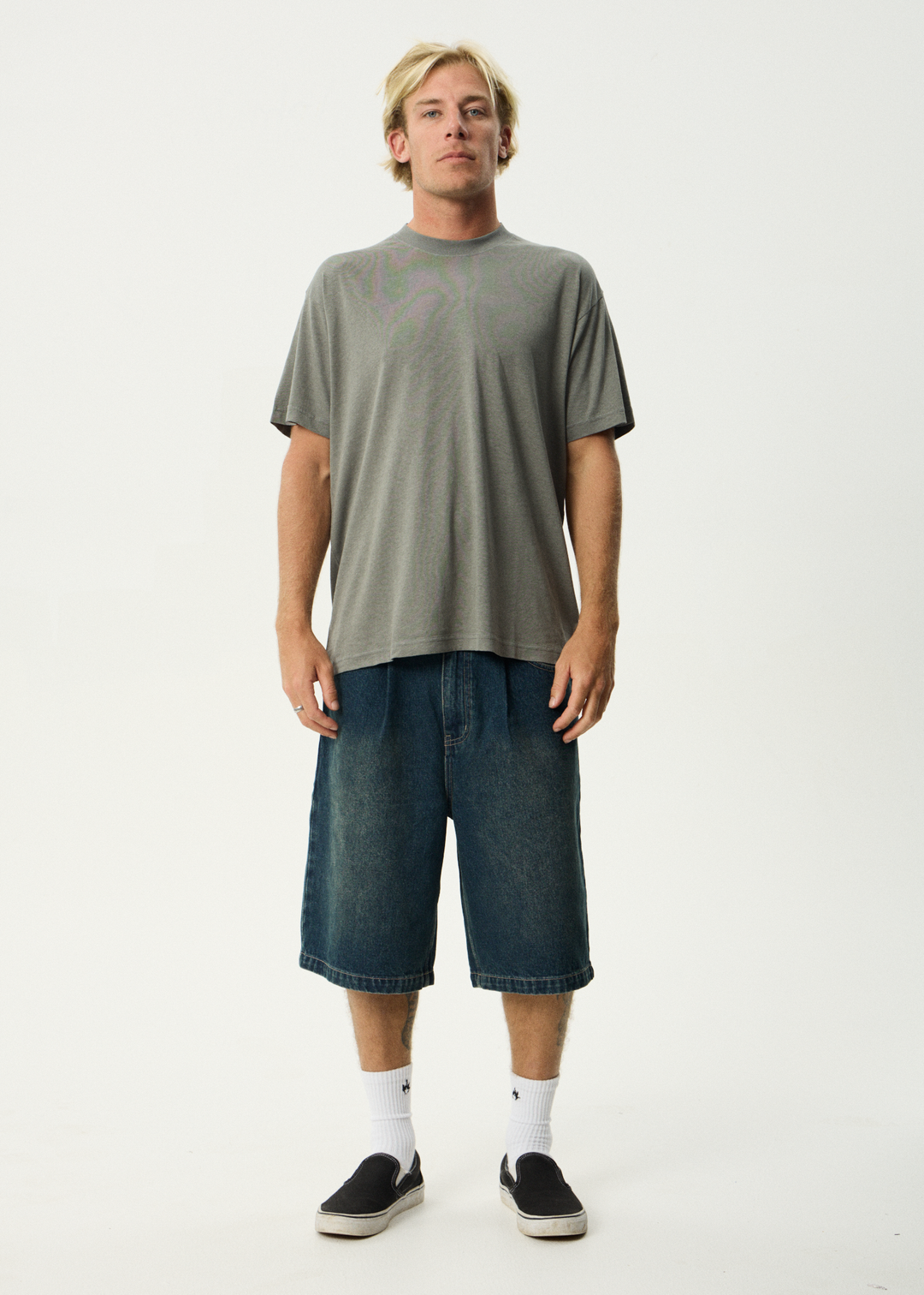 AFENDS Mens Foundation - Boxy Tee - Washed Sycamore