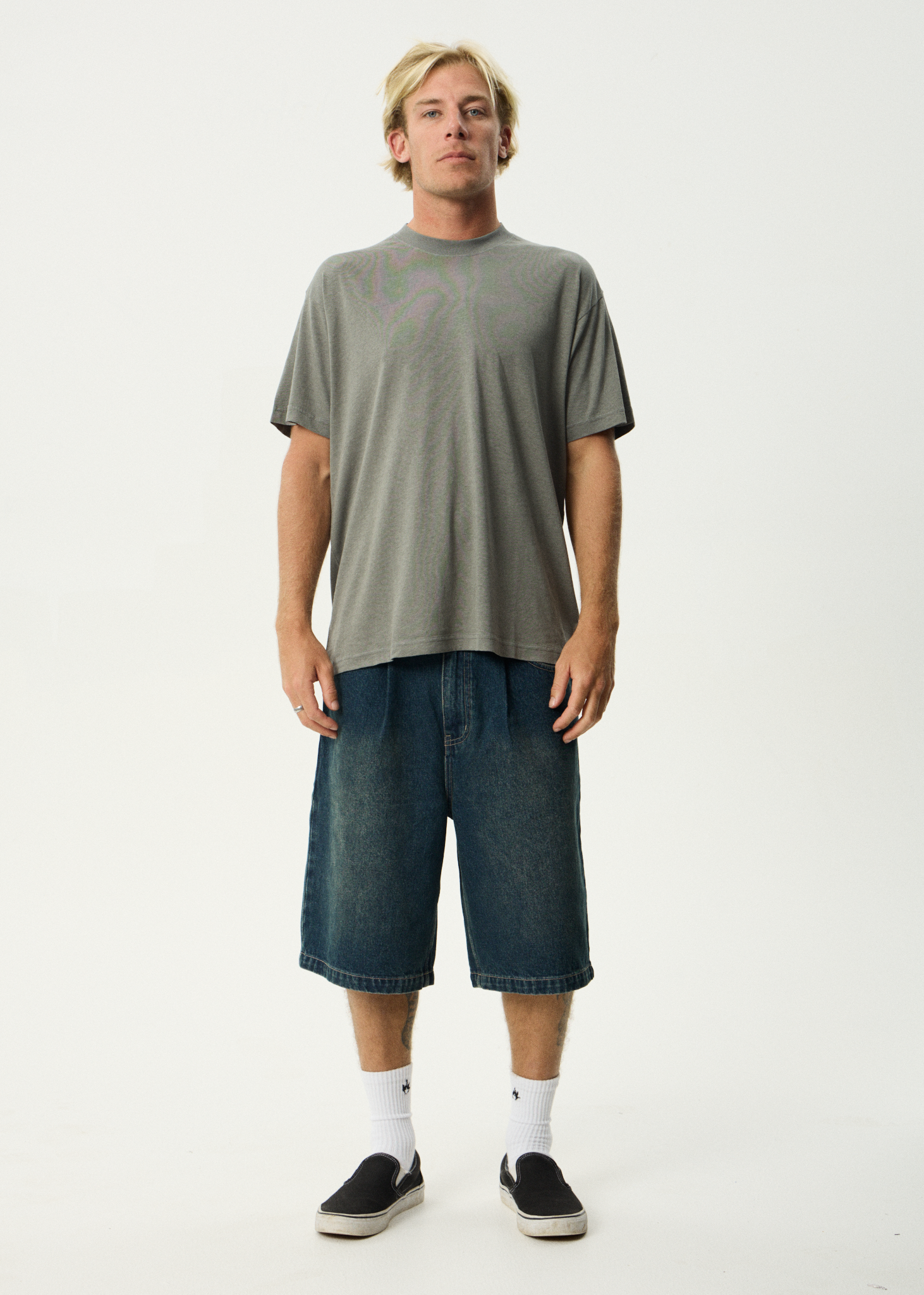 AFENDS Mens Foundation - Boxy Tee - Washed Sycamore