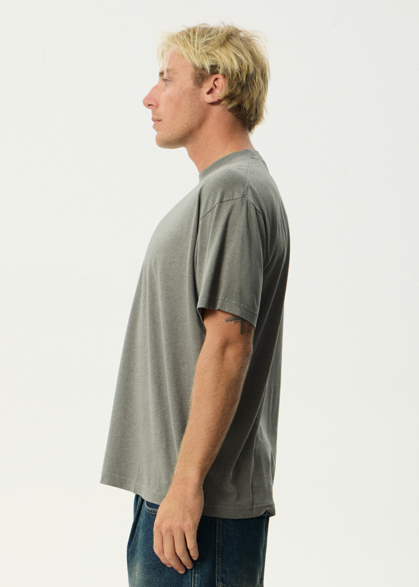 AFENDS Mens Foundation - Boxy Tee - Washed Sycamore