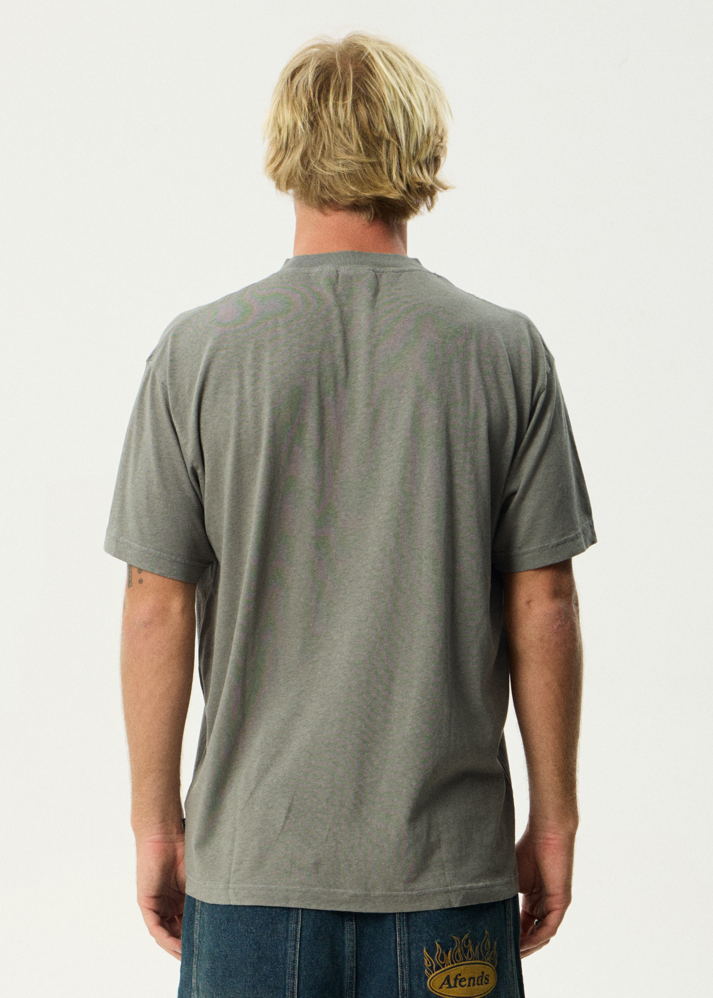 AFENDS Mens Foundation - Boxy Tee - Washed Sycamore