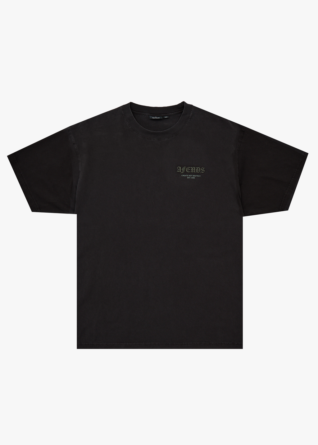 AFENDS Mens Hq - Recycled Boxy Fit Tee - Stone Black