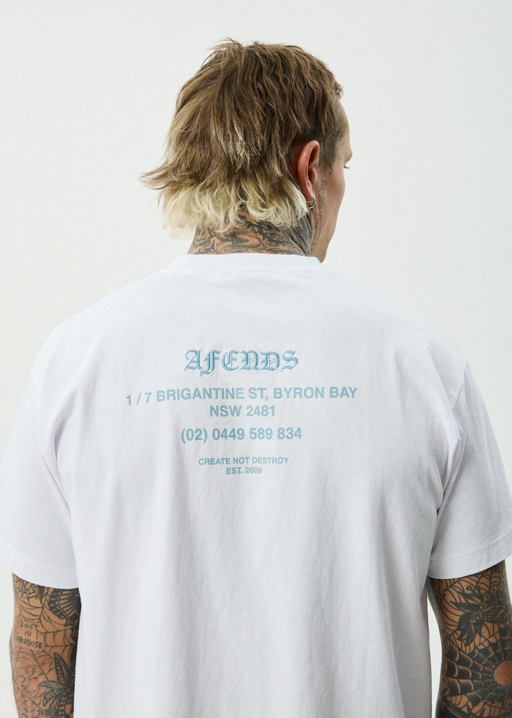 AFENDS Mens Hq - Recycled Boxy Fit Tee - White