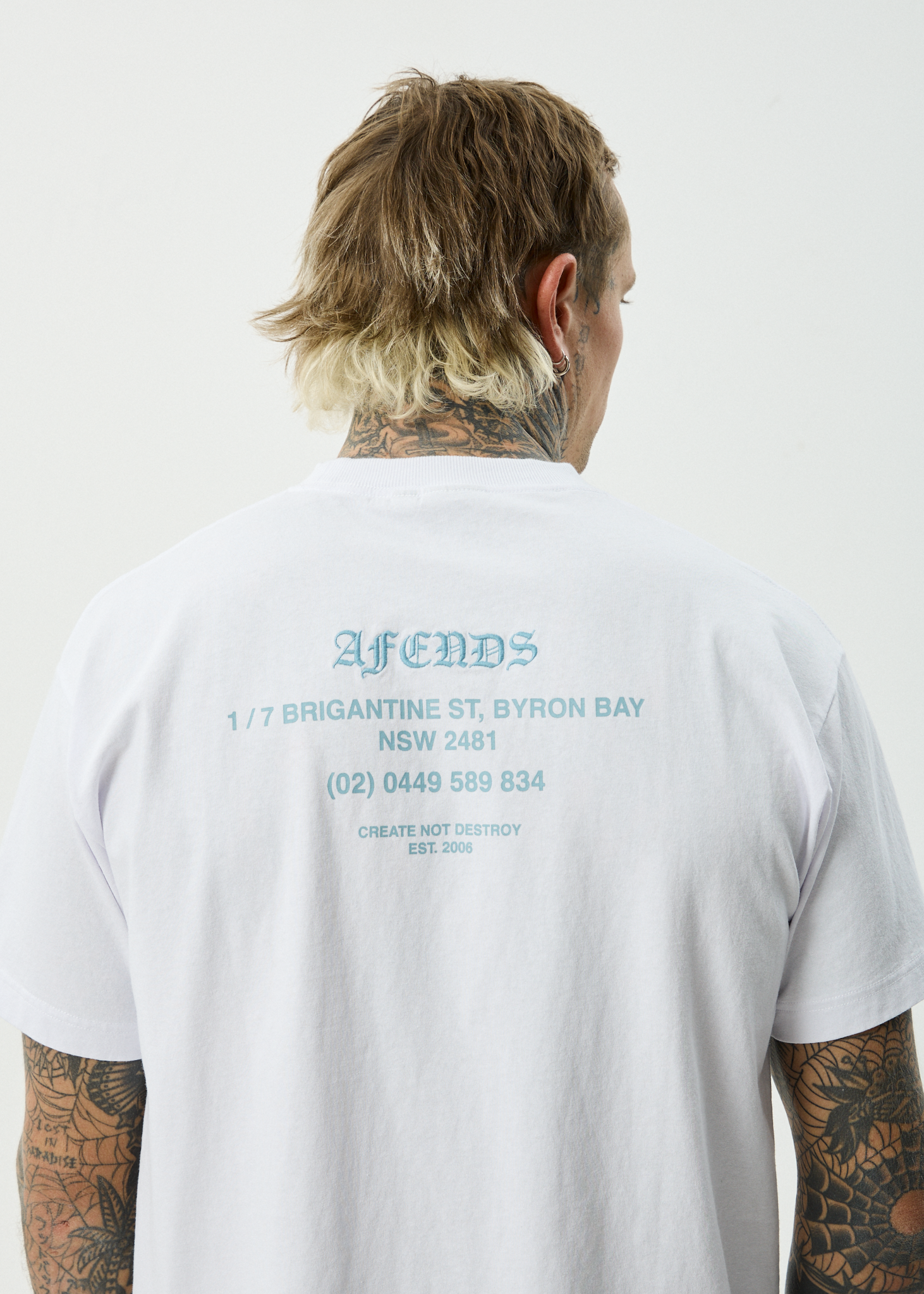 AFENDS Mens Hq - Recycled Boxy Fit Tee - White