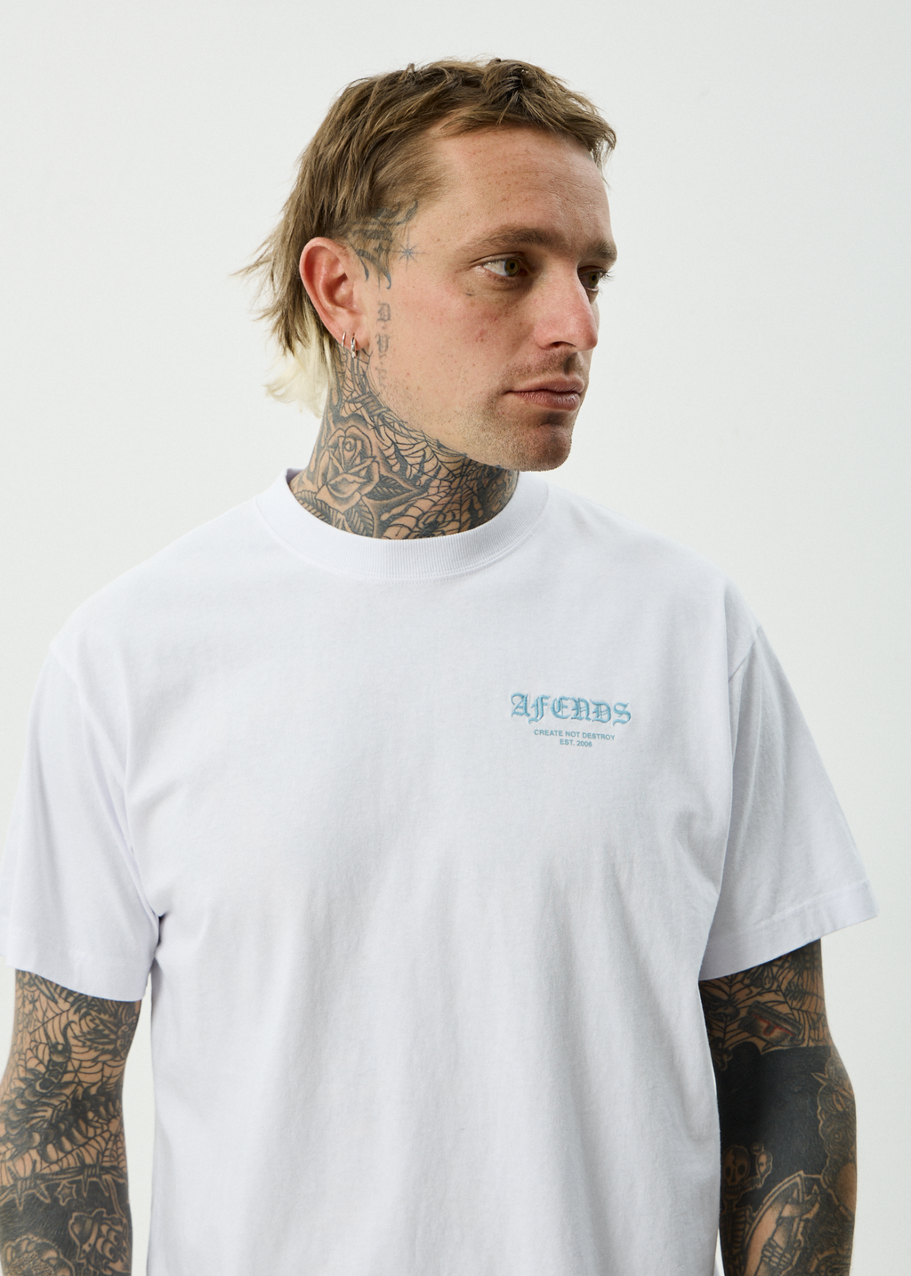 AFENDS Mens Hq - Recycled Boxy Fit Tee - White