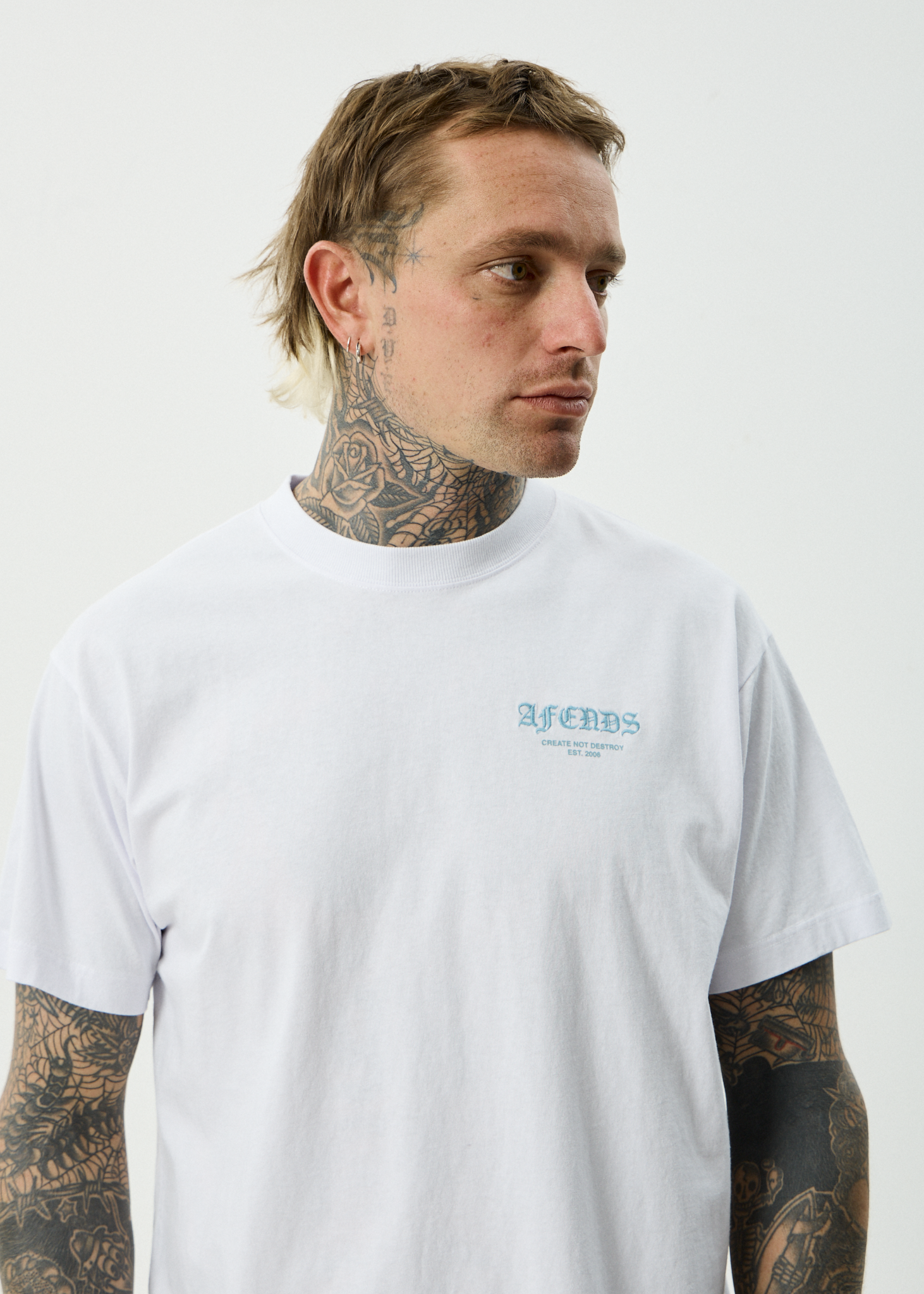 AFENDS Mens Hq - Recycled Boxy Fit Tee - White