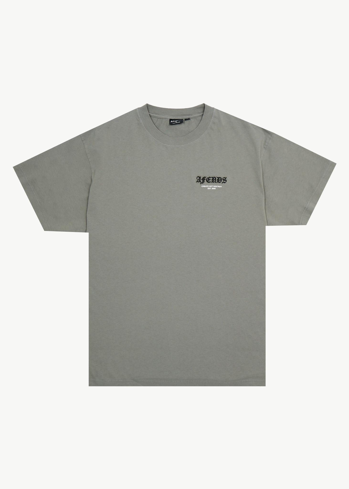 AFENDS Mens Hq - Boxy Tee - Washed Sycamore