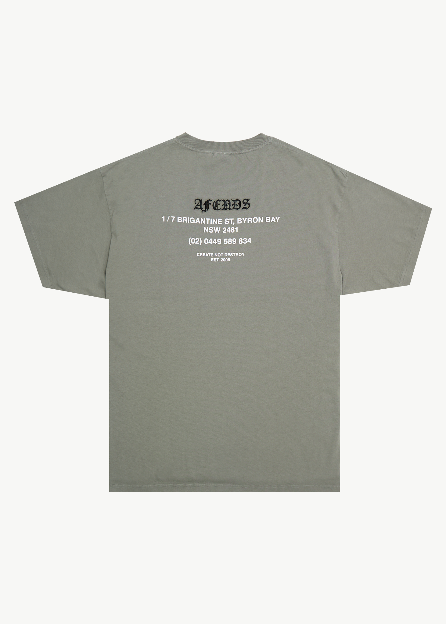 AFENDS Mens Hq - Boxy Tee - Washed Sycamore