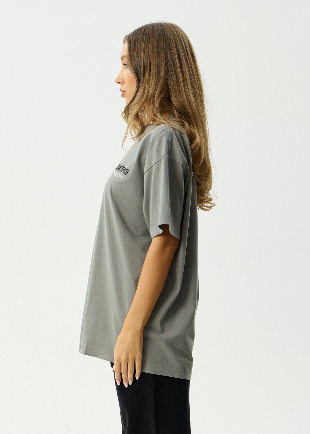 AFENDS Mens Hq - Boxy Tee - Washed Sycamore