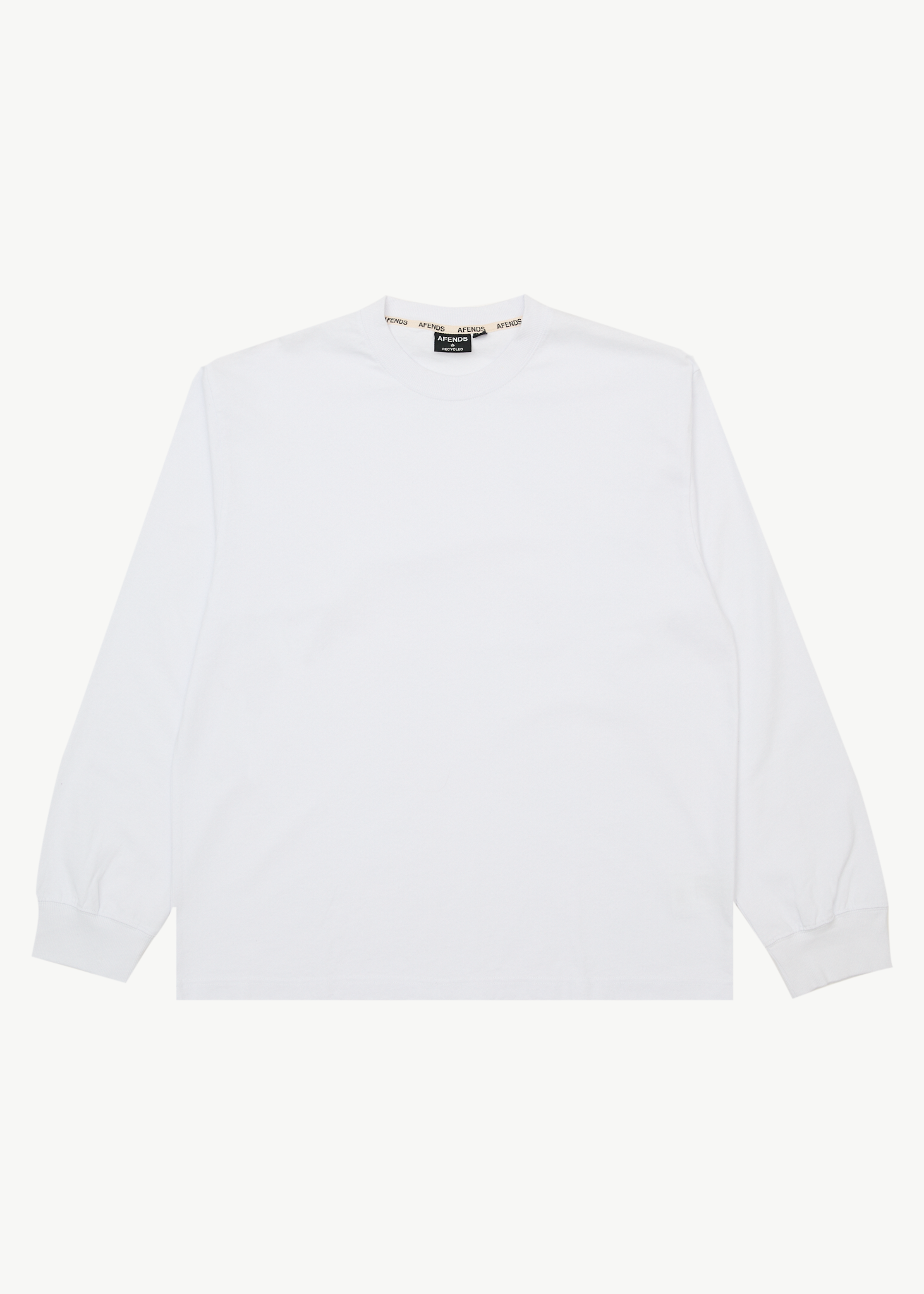 AFENDS Mens Genesis - Boxy Long Sleeve Tee - White