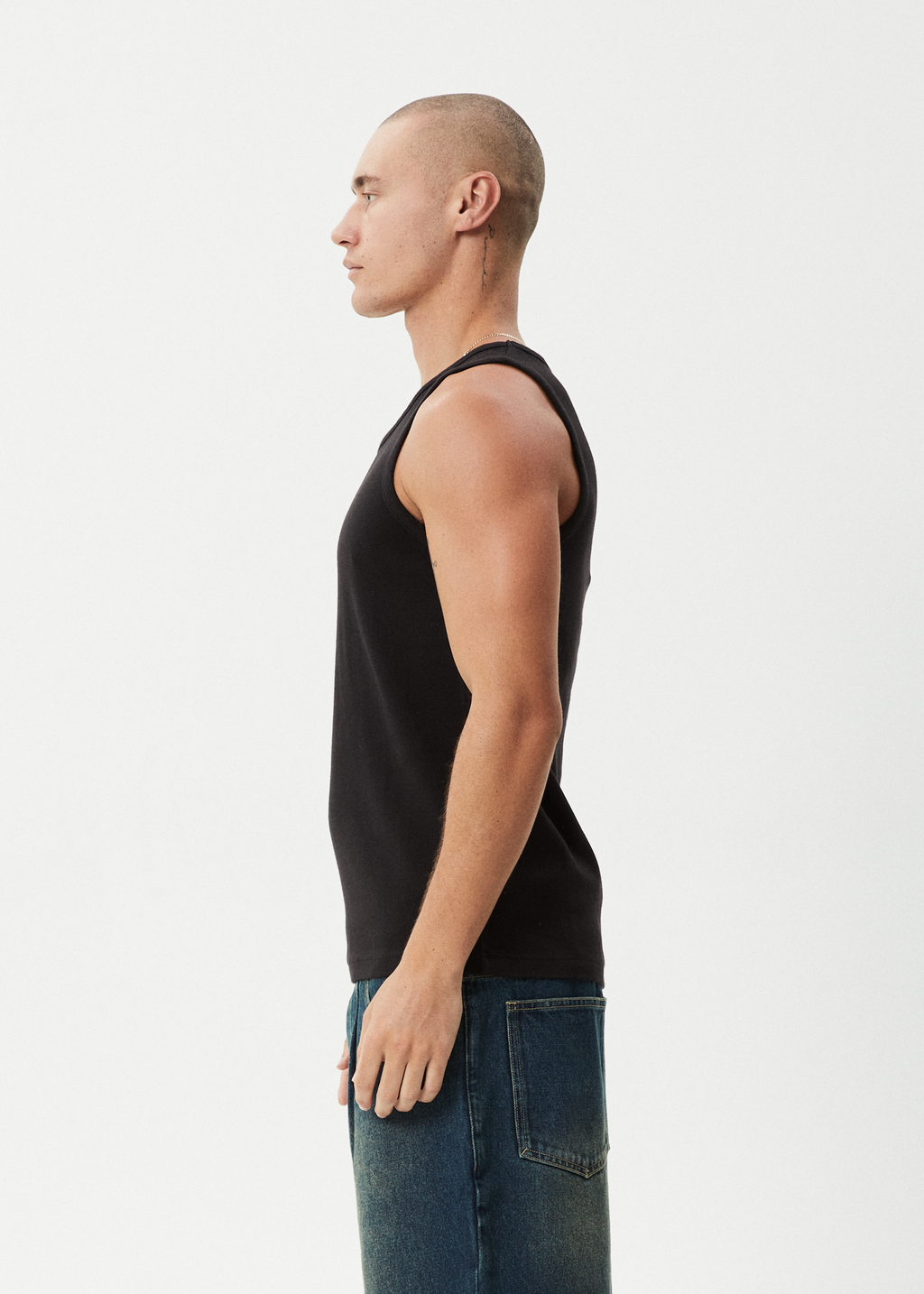 AFENDS Mens Paramount - Rib Singlet - Black