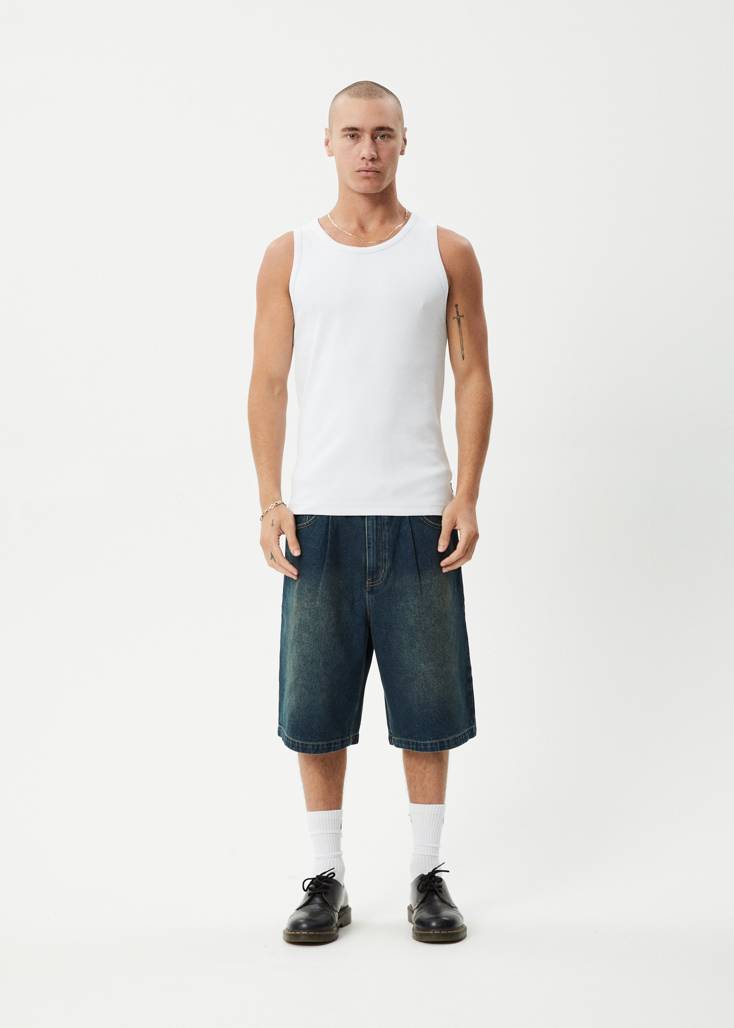 AFENDS Mens Paramount - Rib Singlet - White