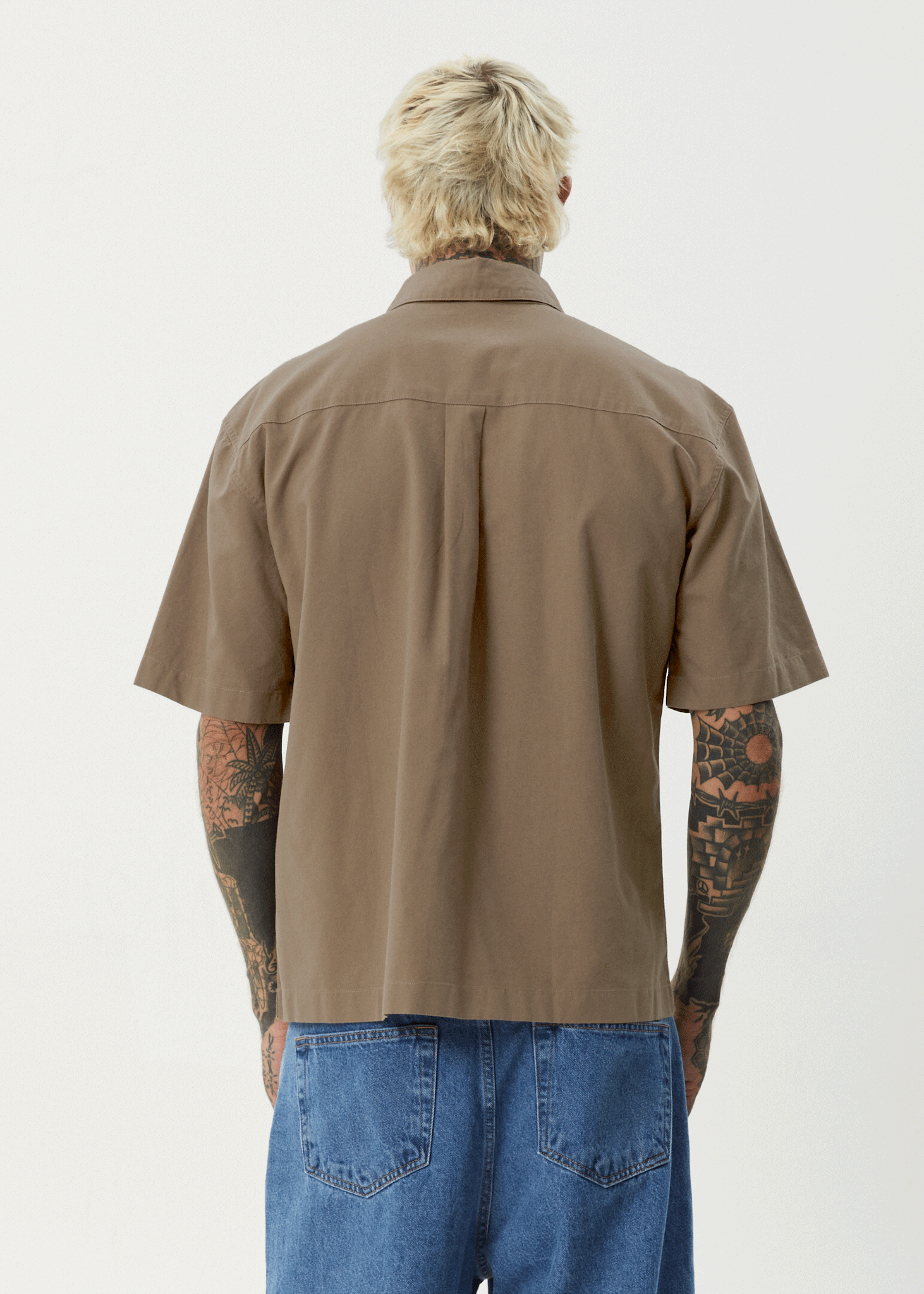 AFENDS Mens Everyday - Short Sleeve Shirt - Fossil