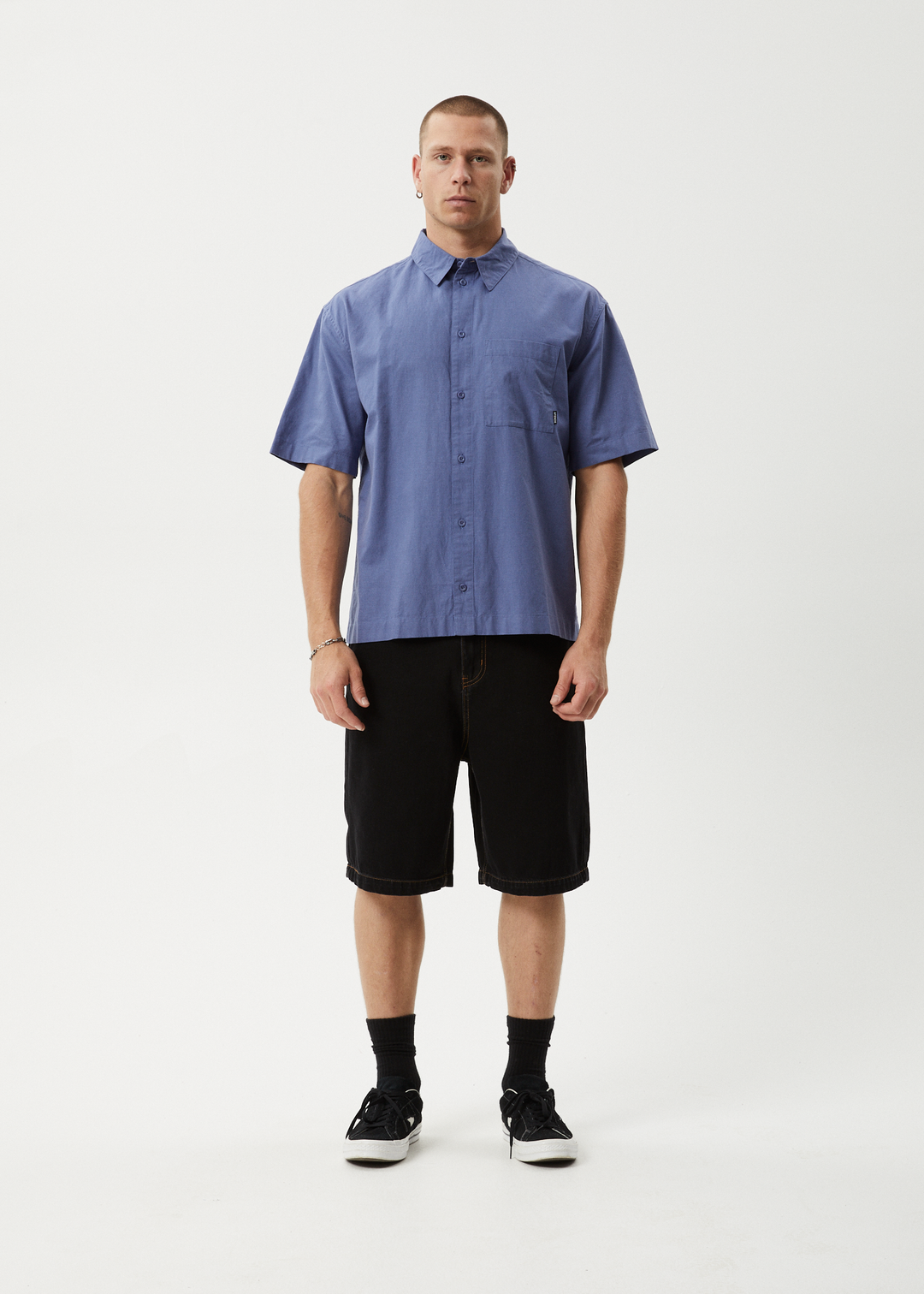 AFENDS Mens Everyday - Short Sleeve Shirt - Marlin 