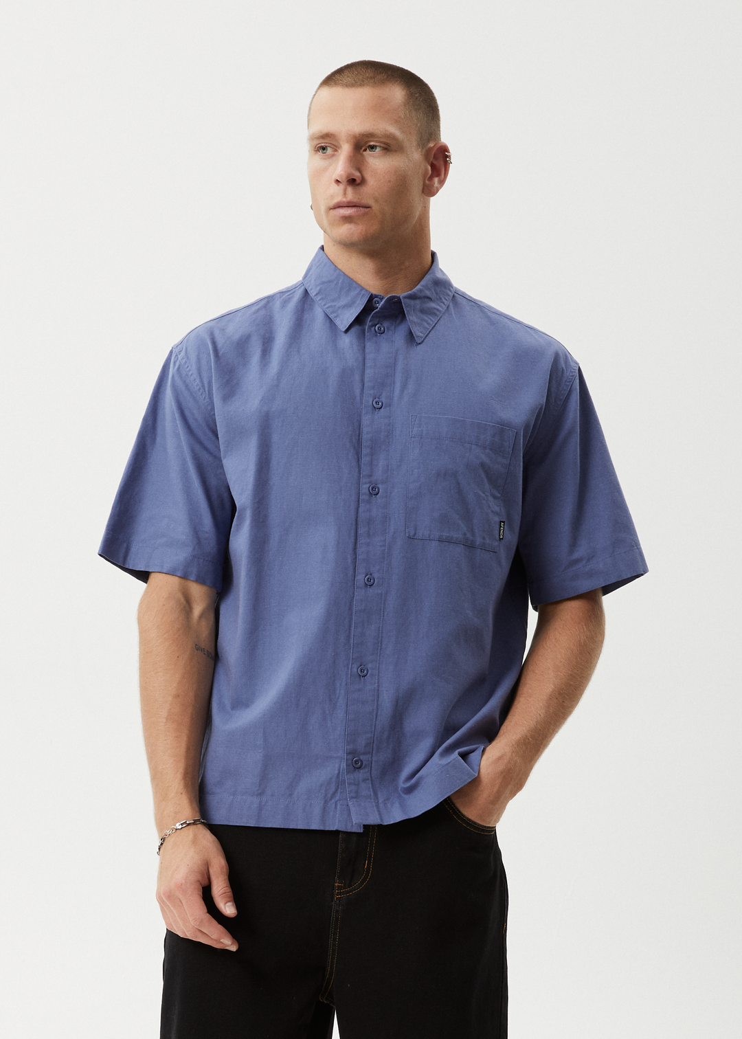 AFENDS Mens Everyday - Short Sleeve Shirt - Marlin 