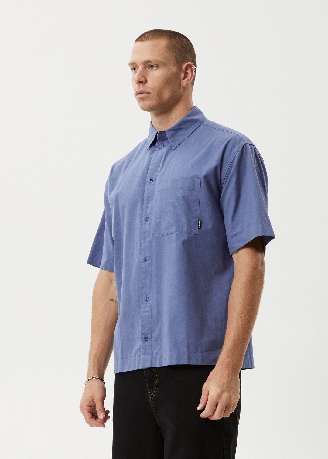 AFENDS Mens Everyday - Short Sleeve Shirt - Marlin 