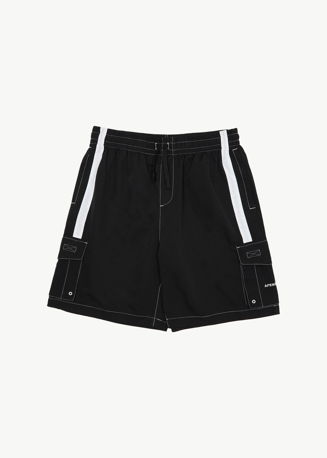 AFENDS Mens House Related - Cargo Swim Short 20" - Black 