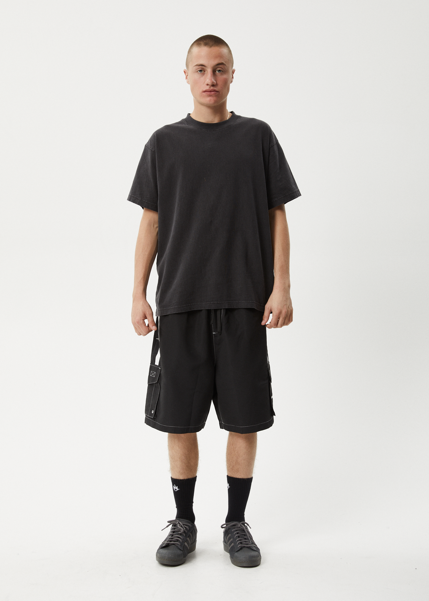 AFENDS Mens House Related - Cargo Swim Short 20" - Black