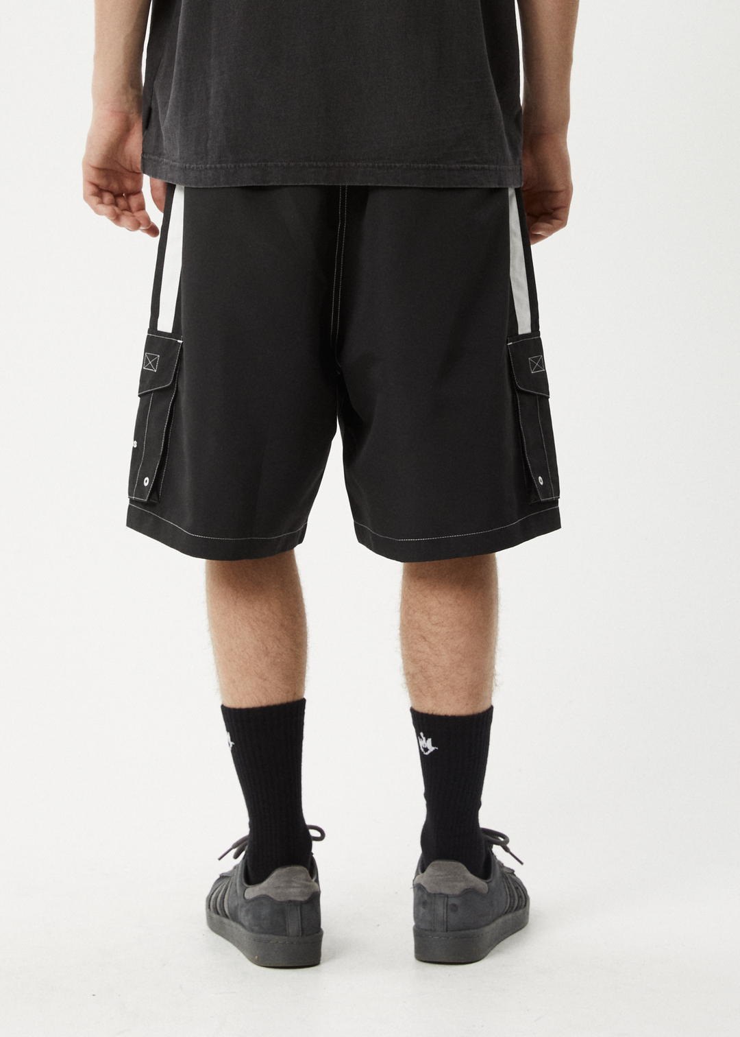 AFENDS Mens House Related - Cargo Swim Short 20" - Black 