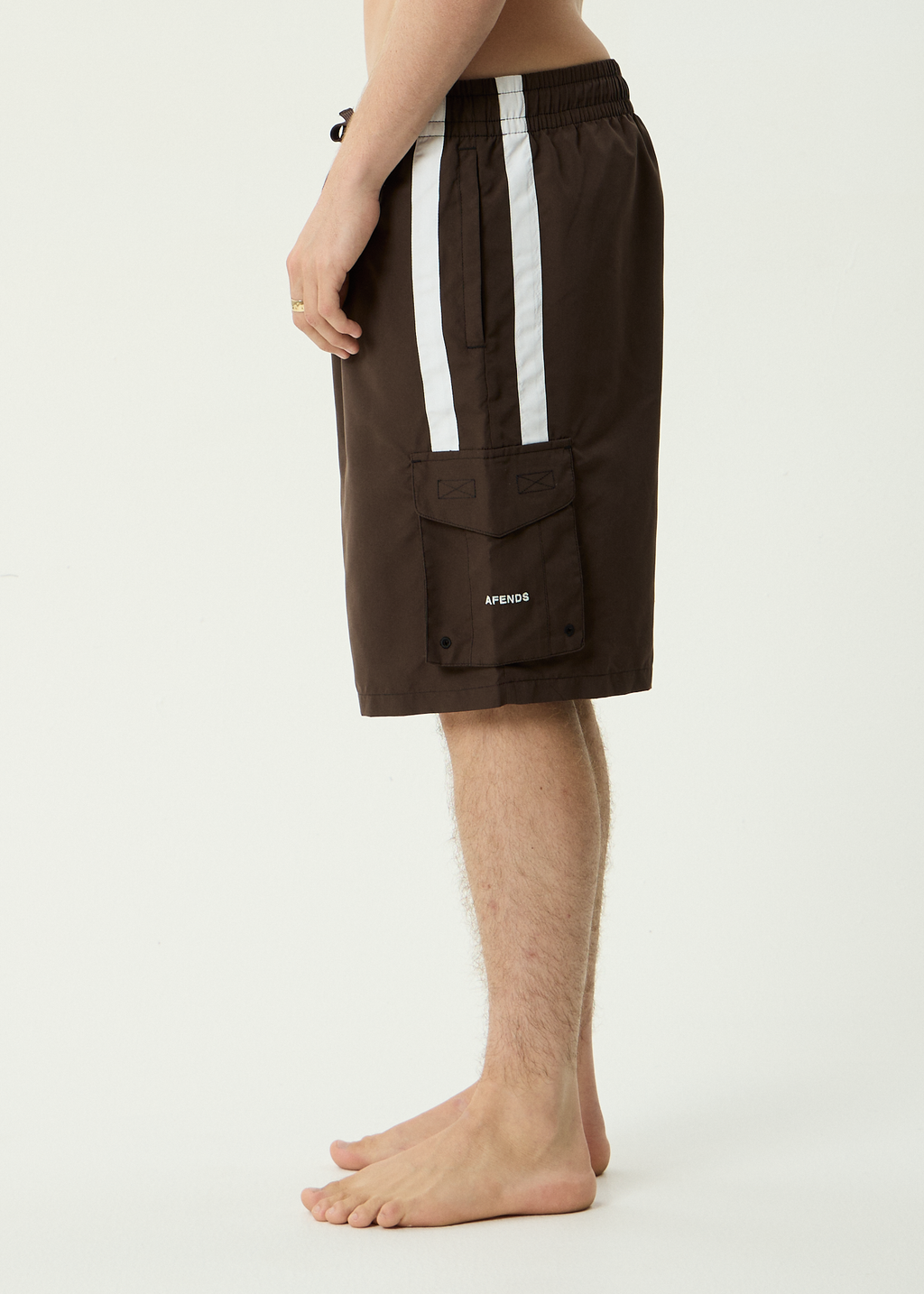 AFENDS Mens House Related - Recycled Cargo Short 21 Inch - Coffee