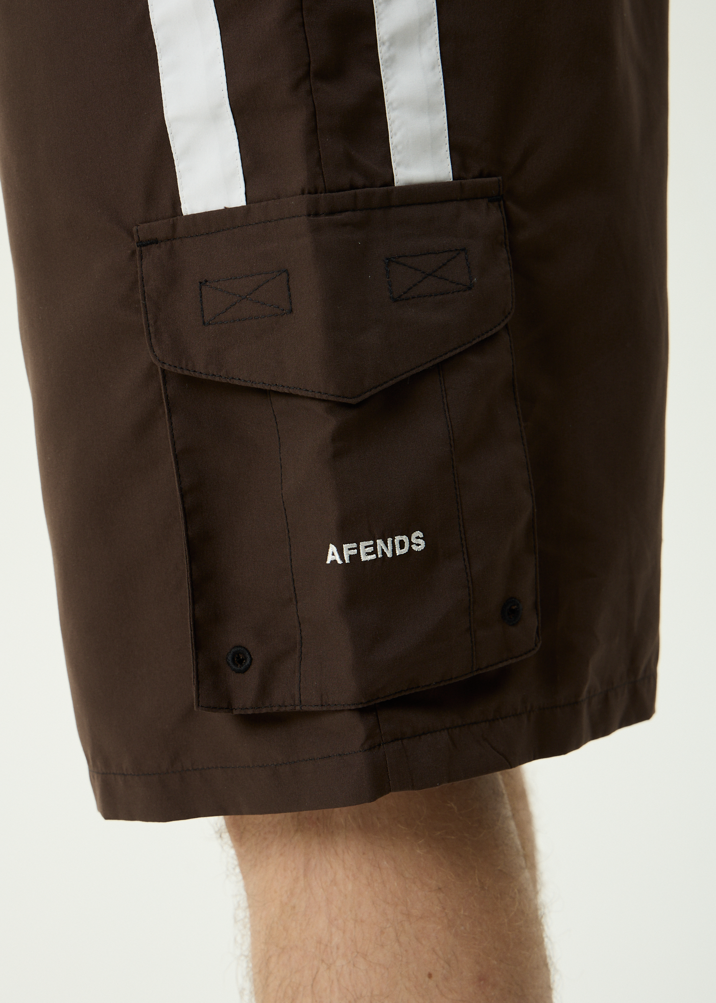 AFENDS Mens House Related - Recycled Cargo Short 21 Inch - Coffee