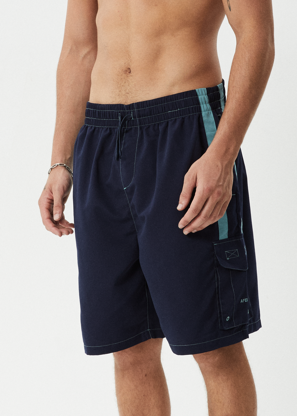 AFENDS Mens House Related - Cargo Swim Short 21" - Deep Sea
