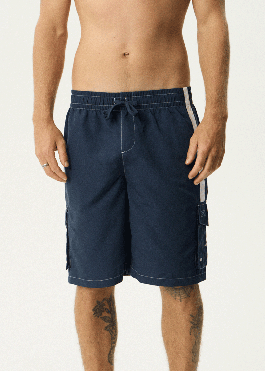 AFENDS Mens House Related - Cargo Swim Short 20" - Navy