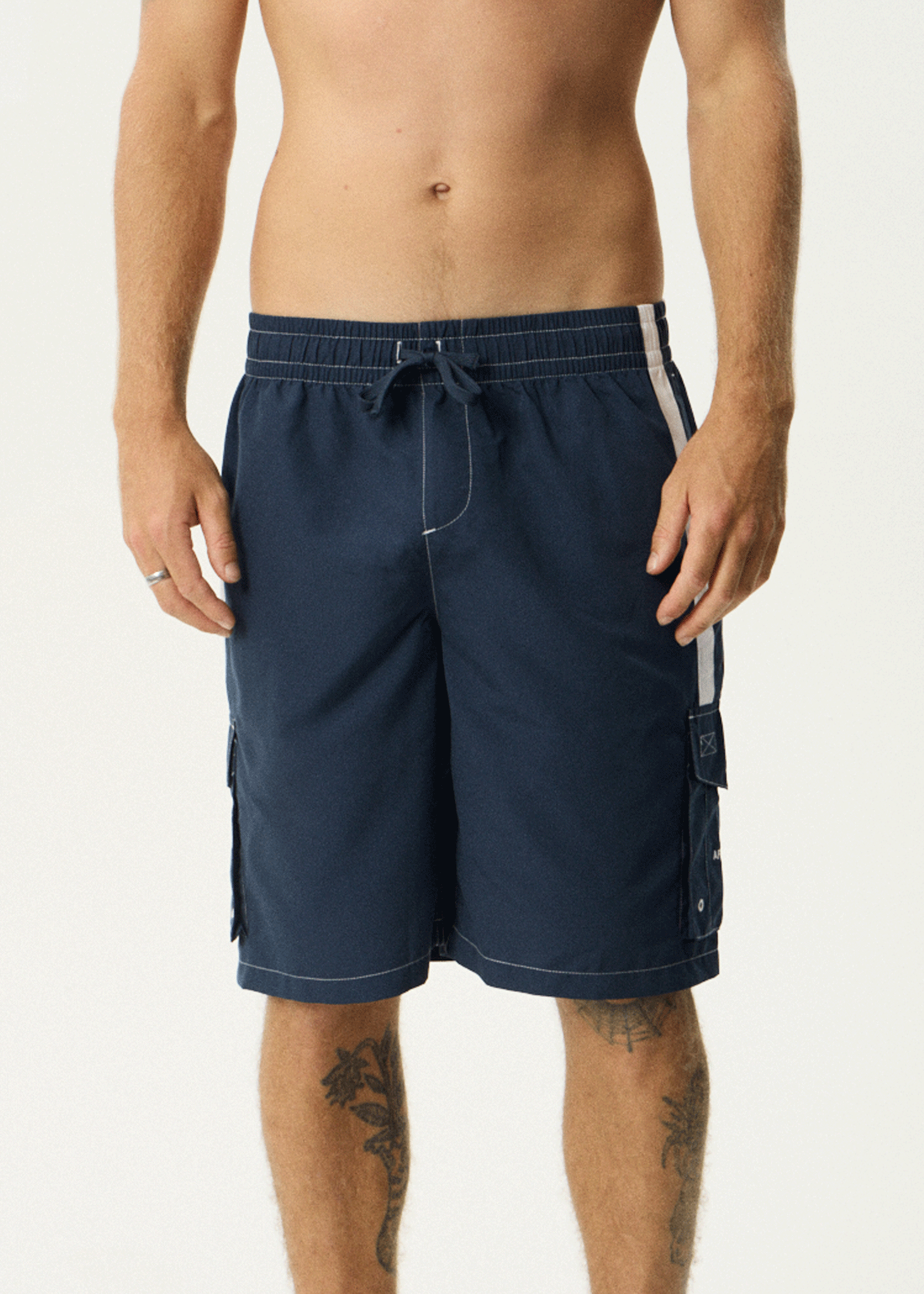 AFENDS Mens House Related - Cargo Swim Short 20" - Navy