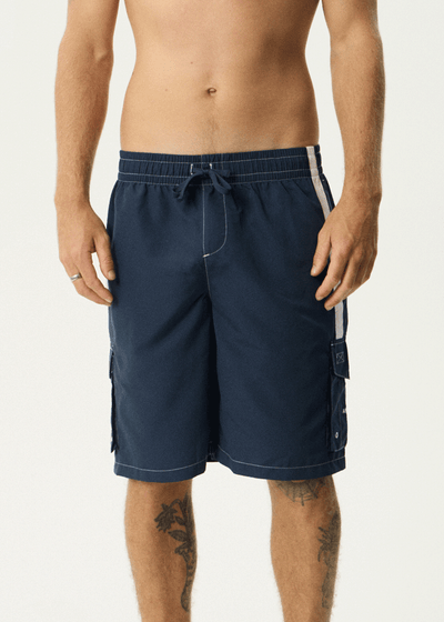 AFENDS Mens House Related - Cargo Swim Short 20" - Navy