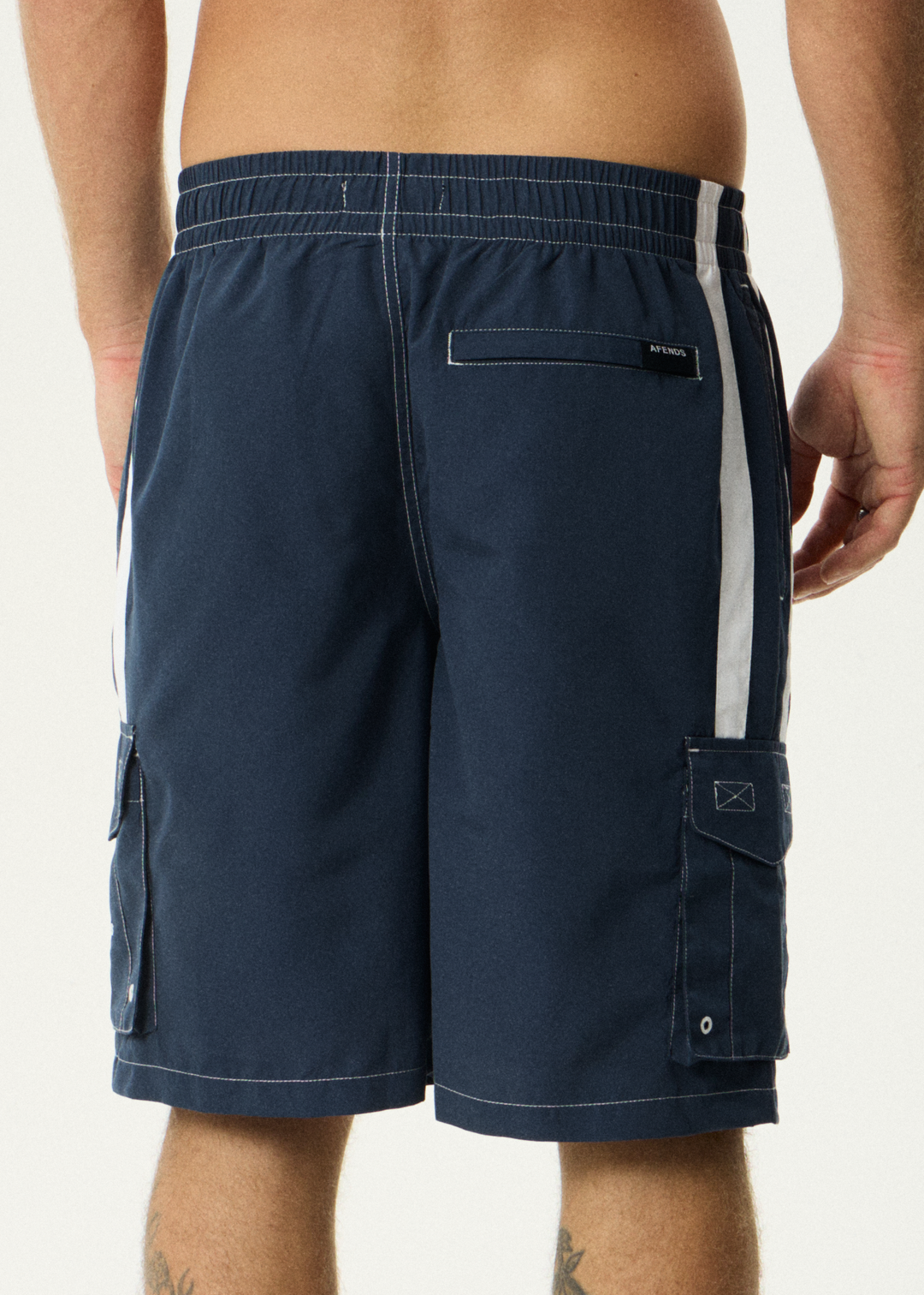 AFENDS Mens House Related - Cargo Swim Short 20" - Navy