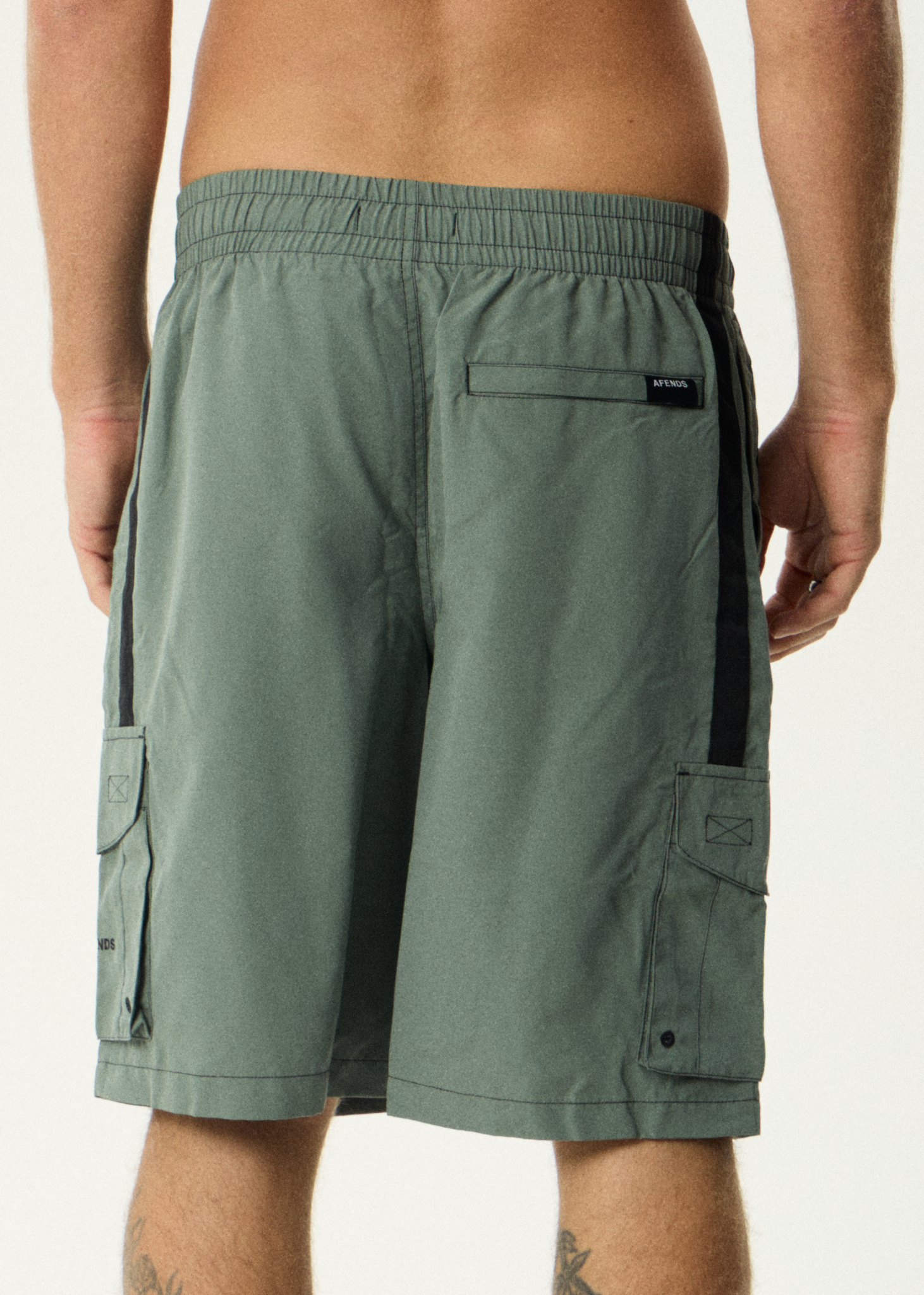 AFENDS Mens House Related - Cargo Swim Short 20" - Sycamore