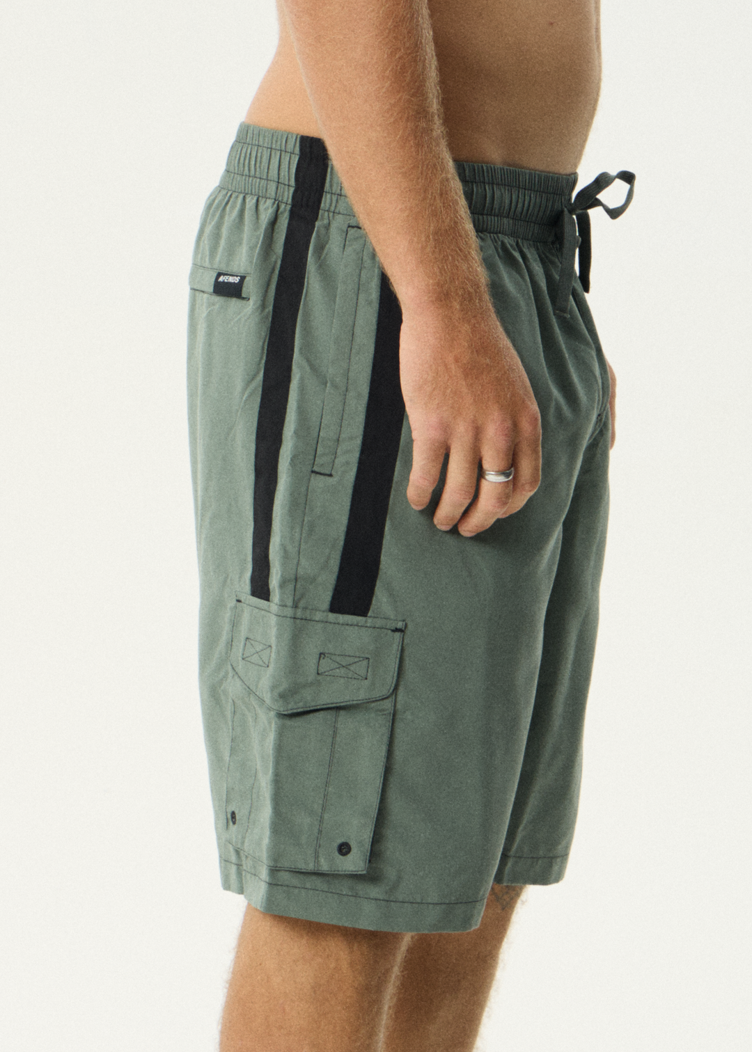 AFENDS Mens House Related - Cargo Swim Short 20" - Sycamore
