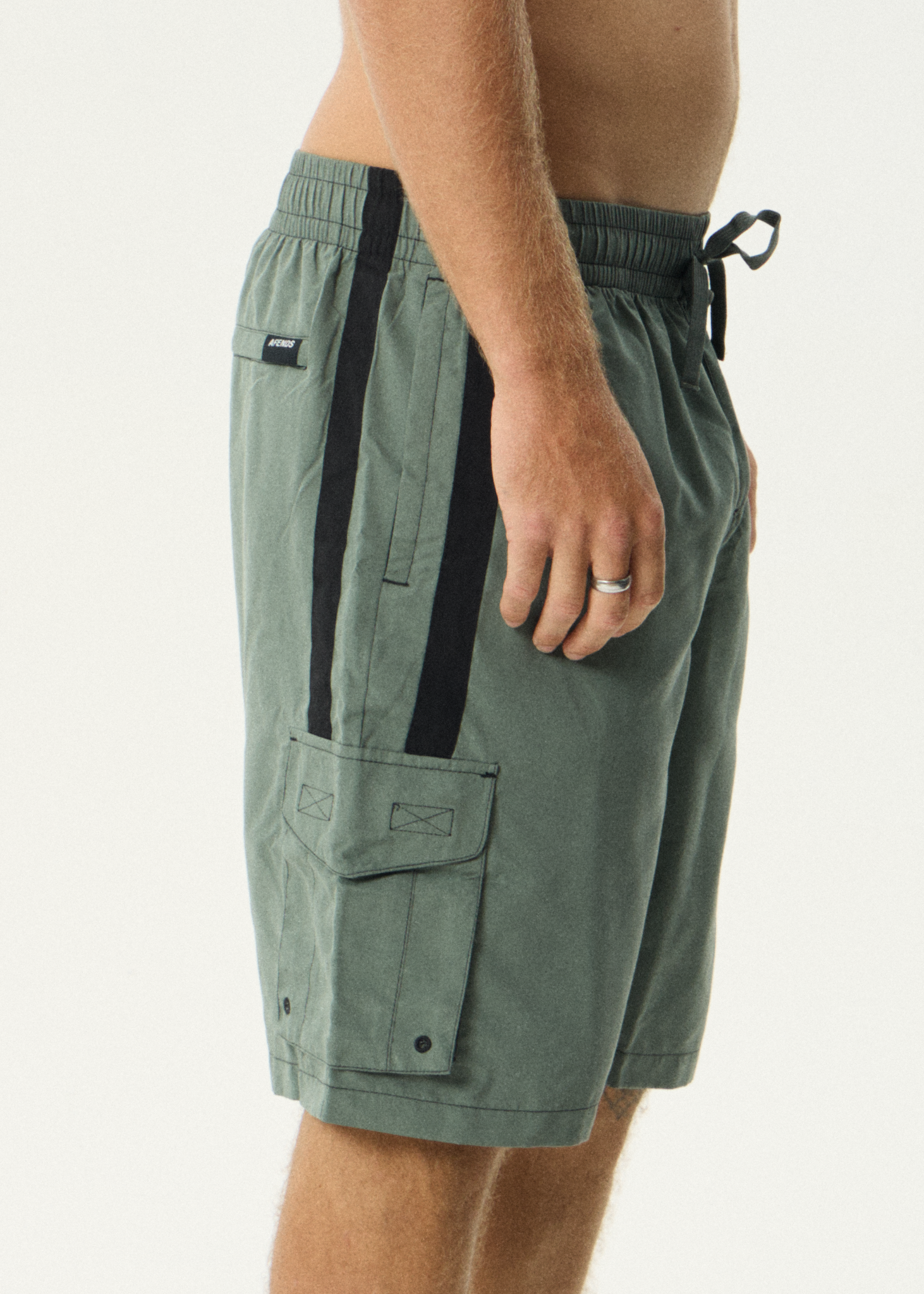 AFENDS Mens House Related - Cargo Swim Short 20" - Sycamore