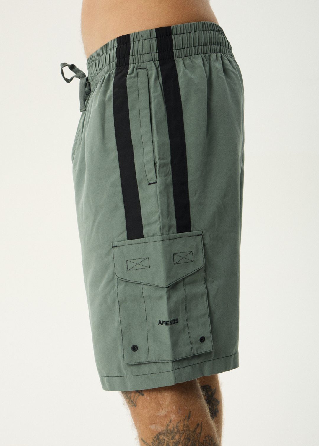 AFENDS Mens House Related - Cargo Swim Short 20" - Sycamore