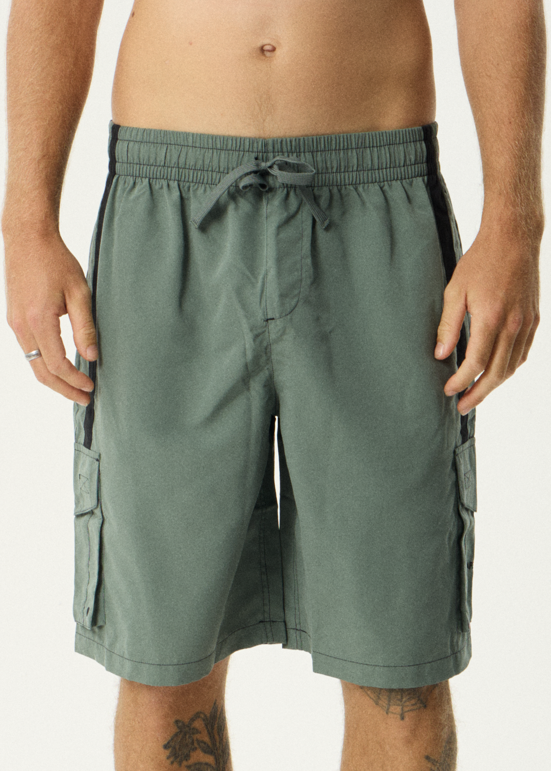 AFENDS Mens House Related - Cargo Swim Short 20" - Sycamore